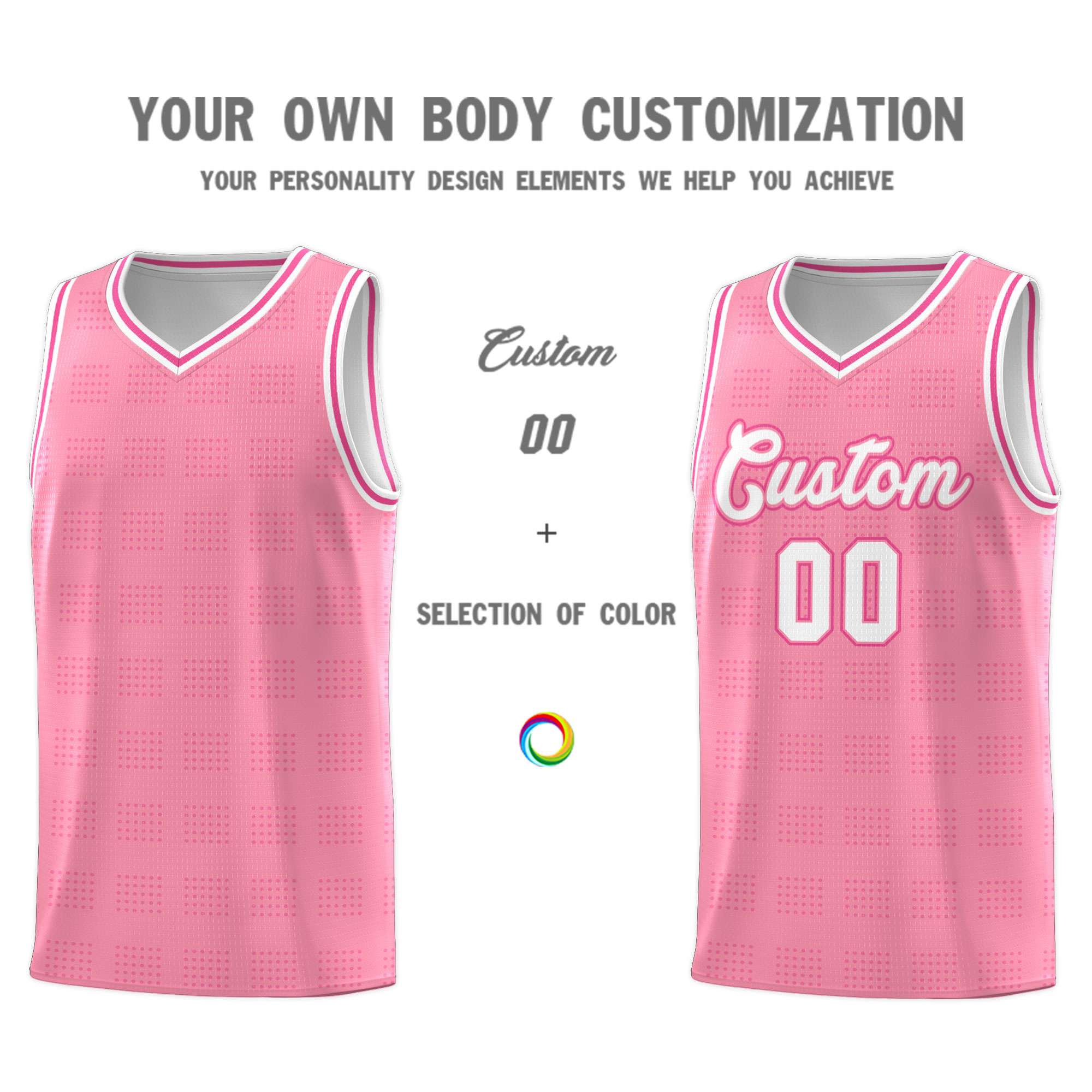 Custom Light Pink Pink Trailblazer Dot Pattern Sports Uniform Basketball Jersey