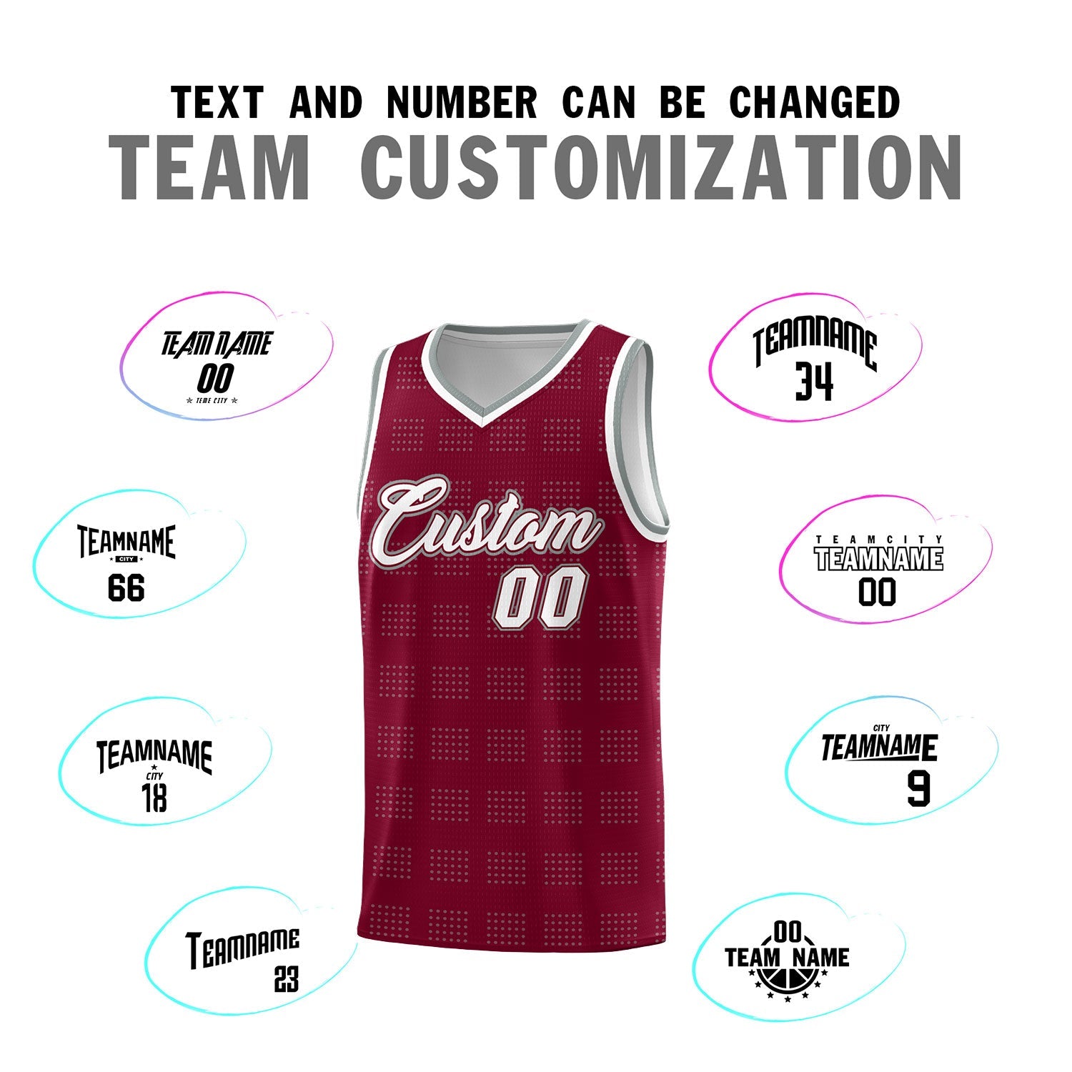 Custom Crimson Gray Trailblazer Dot Pattern Sports Uniform Basketball Jersey