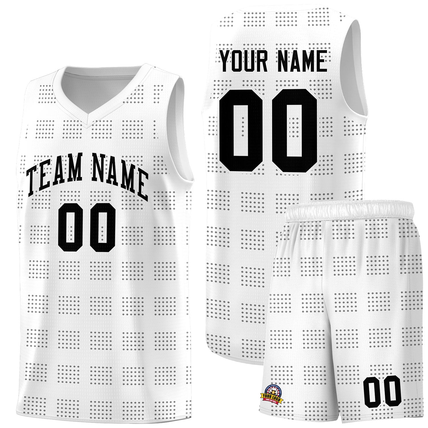 Custom White Gray Trailblazer Dot Pattern Sports Uniform Basketball Jersey