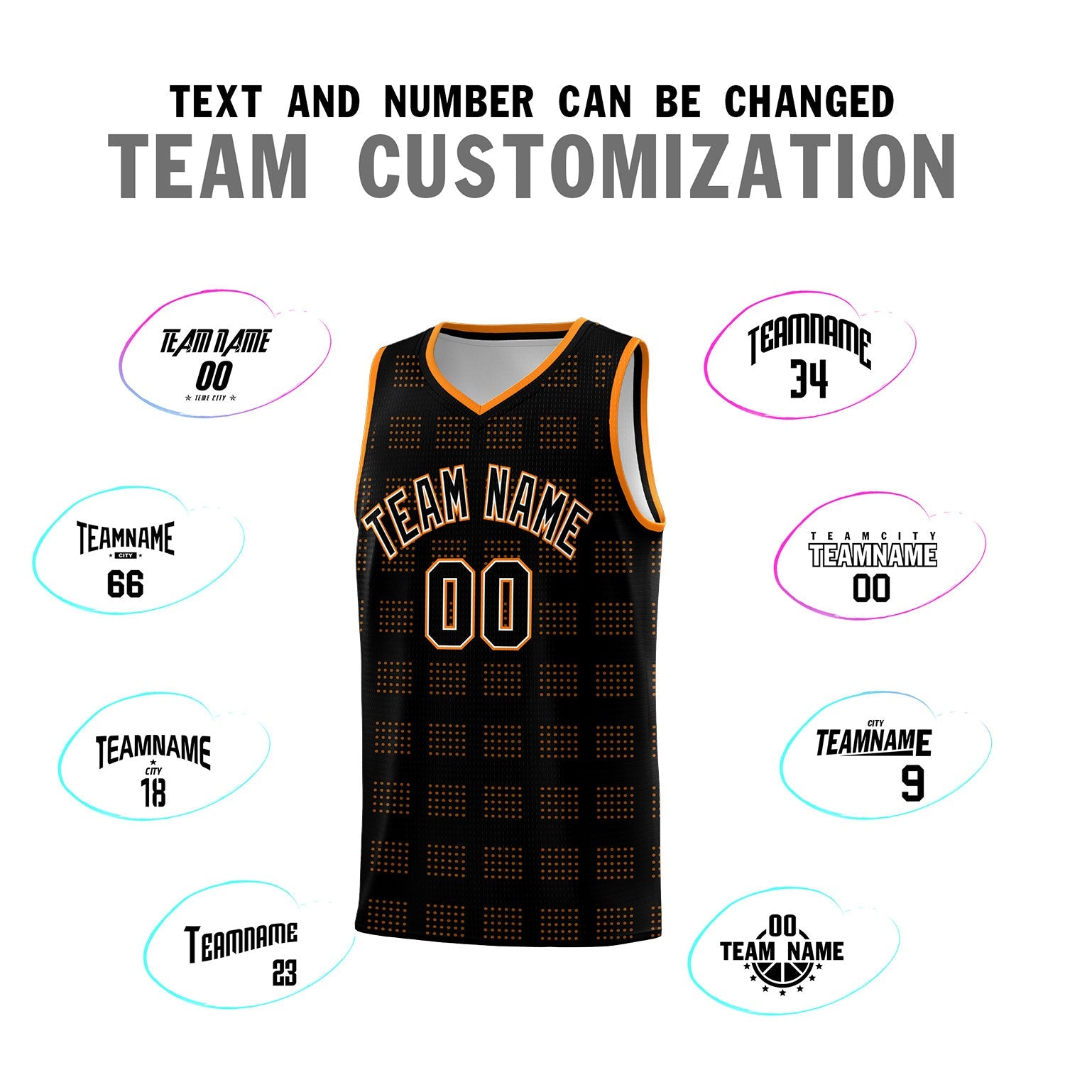 Custom Black Orange Trailblazer Dot Pattern Sports Uniform Basketball Jersey