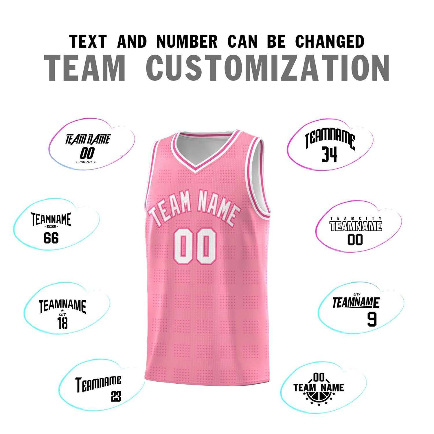 Custom Light Pink Pink Trailblazer Dot Pattern Sports Uniform Basketball Jersey