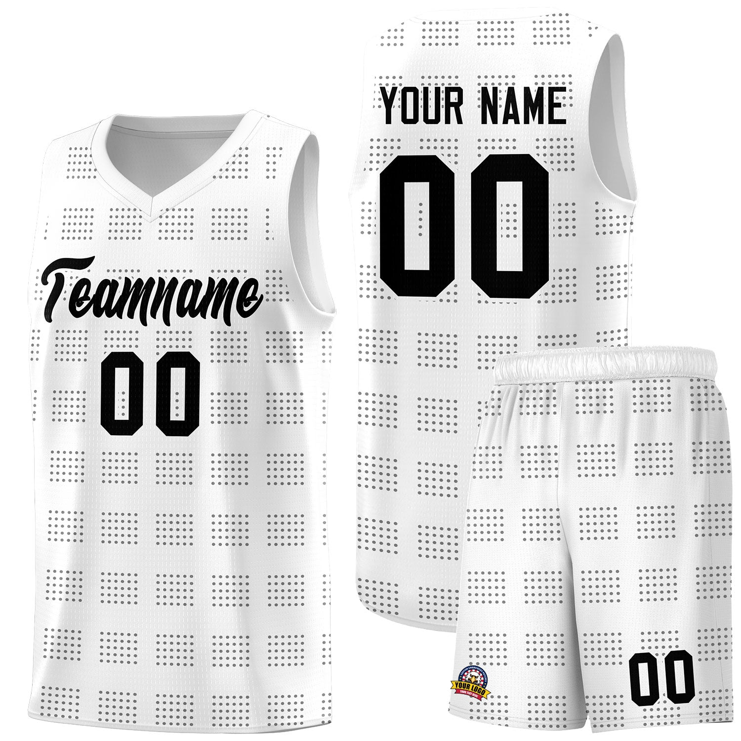 Custom White Gray Trailblazer Dot Pattern Sports Uniform Basketball Jersey