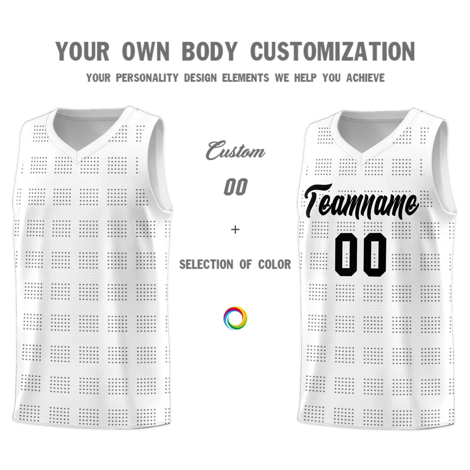 Custom White Gray Trailblazer Dot Pattern Sports Uniform Basketball Jersey