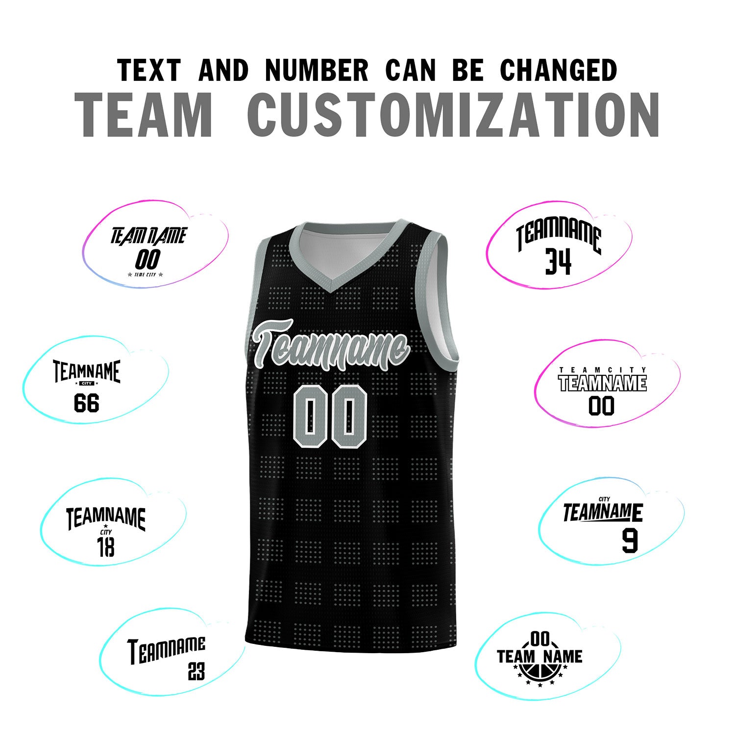 Custom Black Gray Trailblazer Dot Pattern Sports Uniform Basketball Jersey