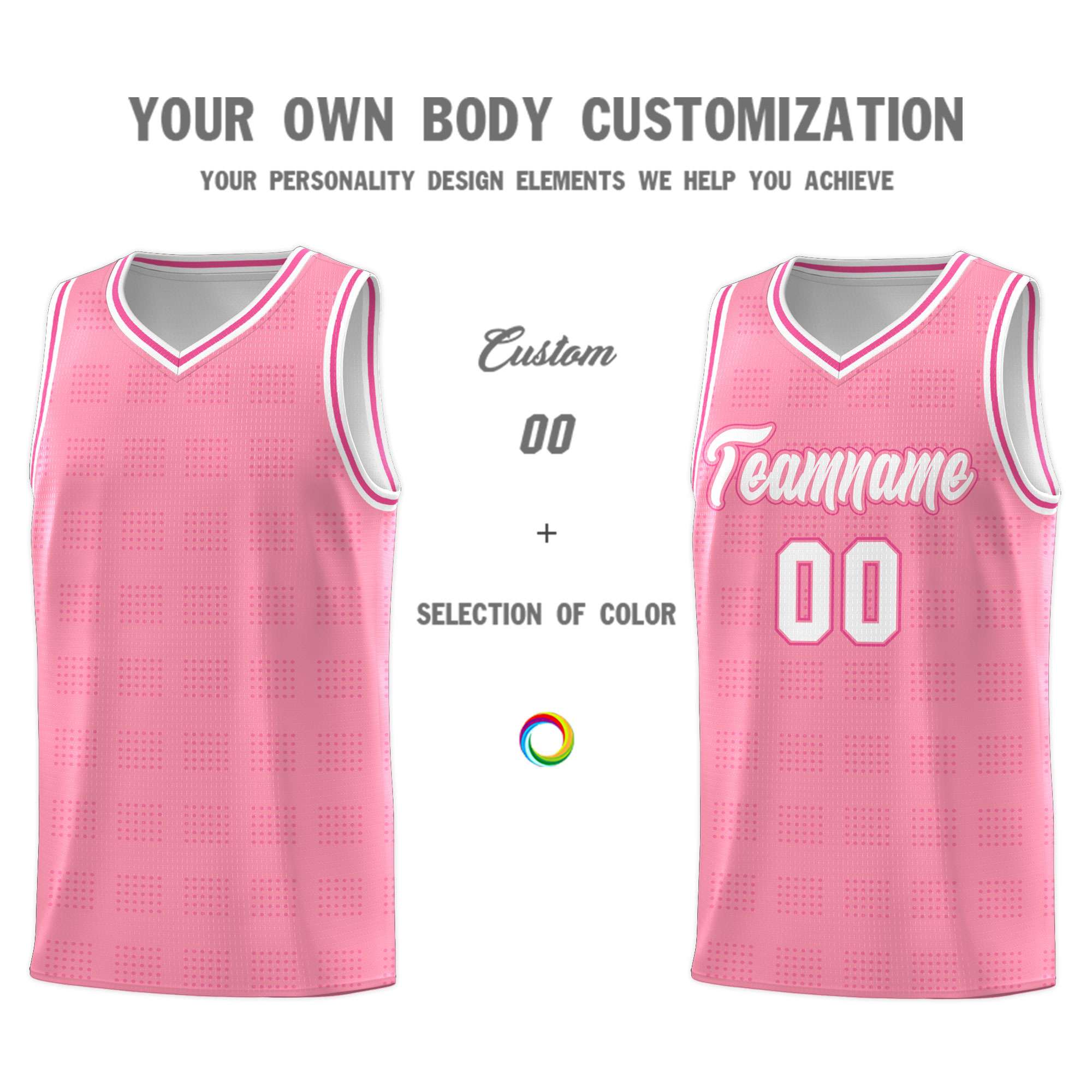 Custom Light Pink Pink Trailblazer Dot Pattern Sports Uniform Basketball Jersey