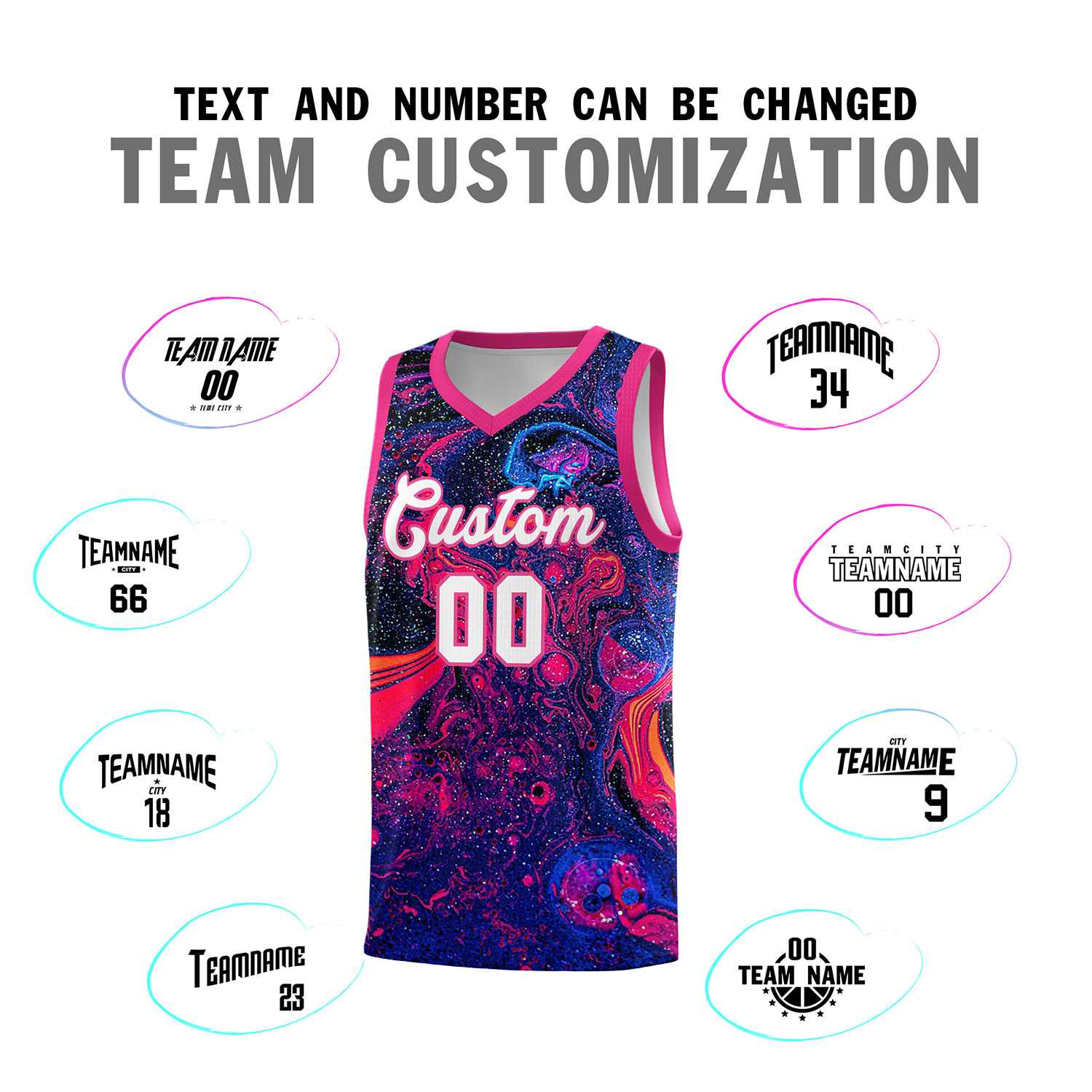 Custom Rose Red Fluid Painting Pattern Sports Uniform Basketball Jersey