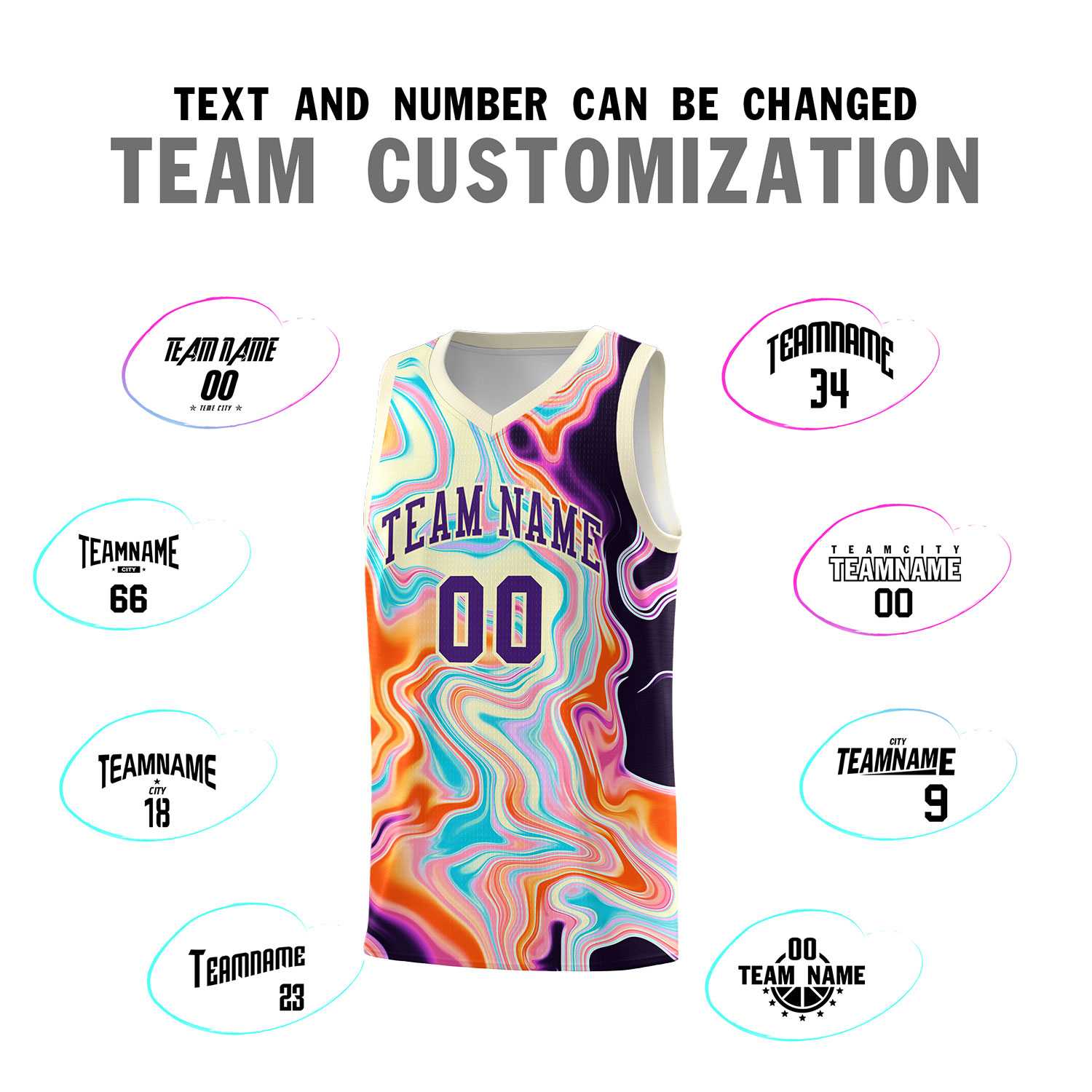 Custom Cream Fluid Painting Pattern Sports Uniform Basketball Jersey