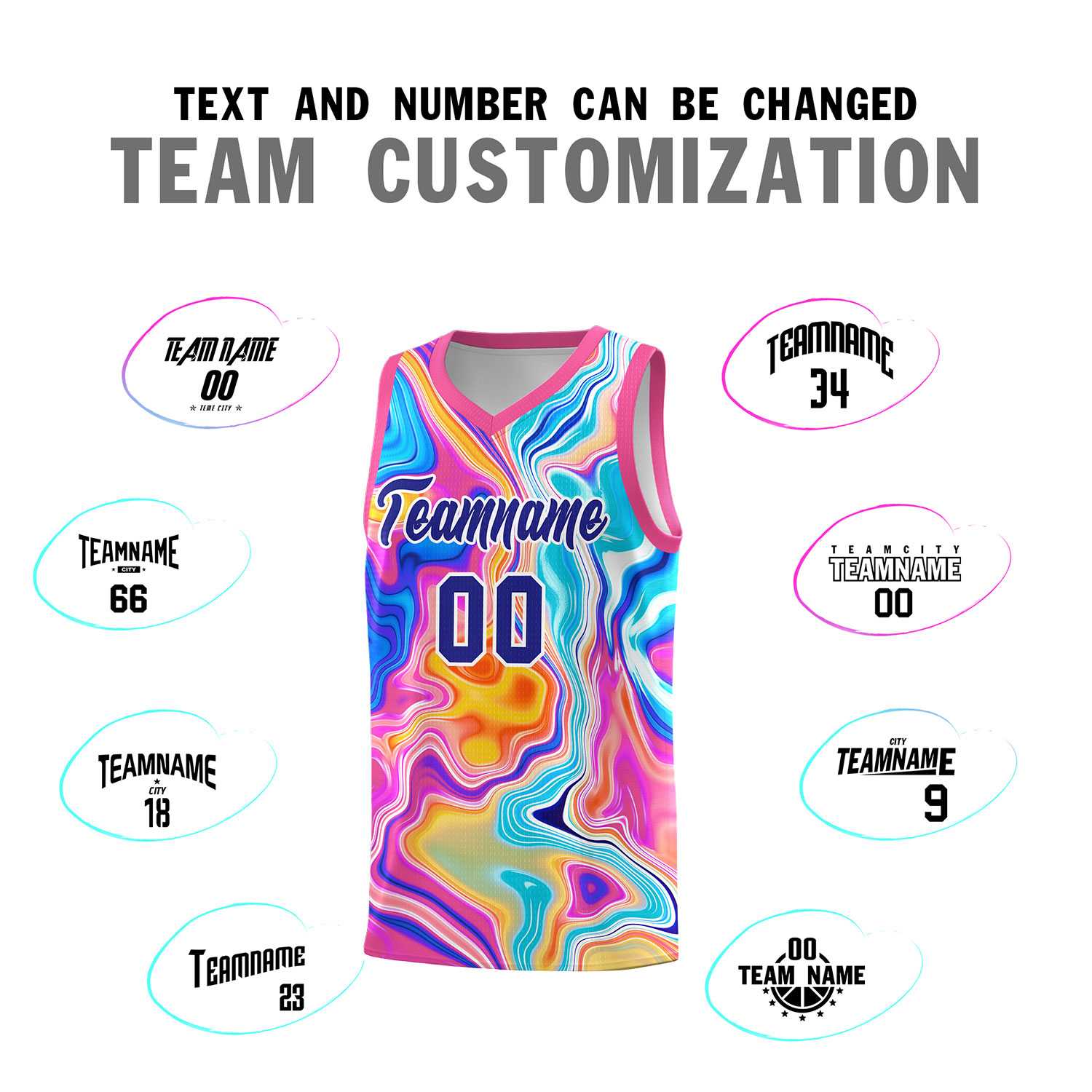 Custom Pink Fluid Painting Pattern Sports Uniform Basketball Jersey