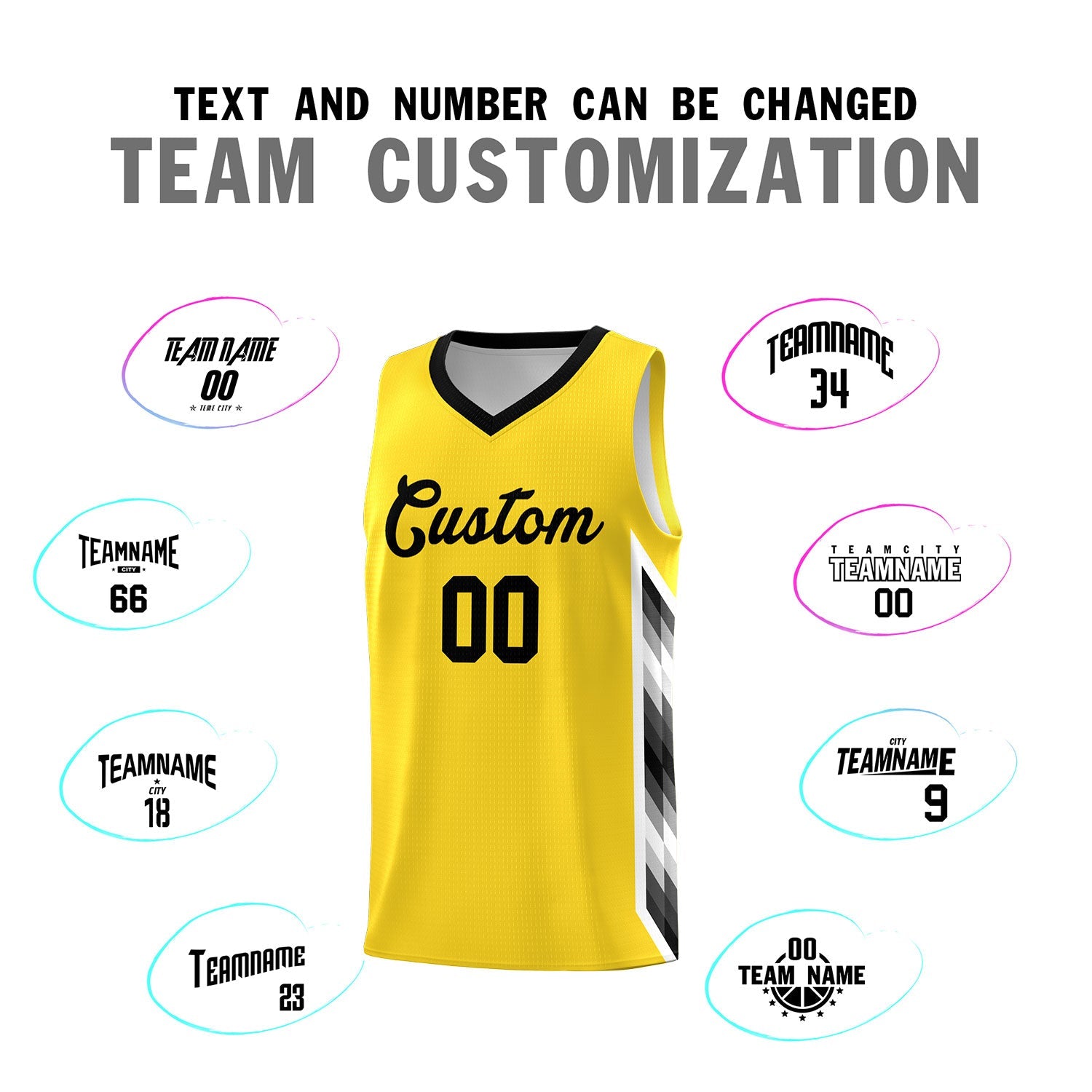 Custom Gold Mosaic Gradient Fashion Sports Uniform Basketball Jersey