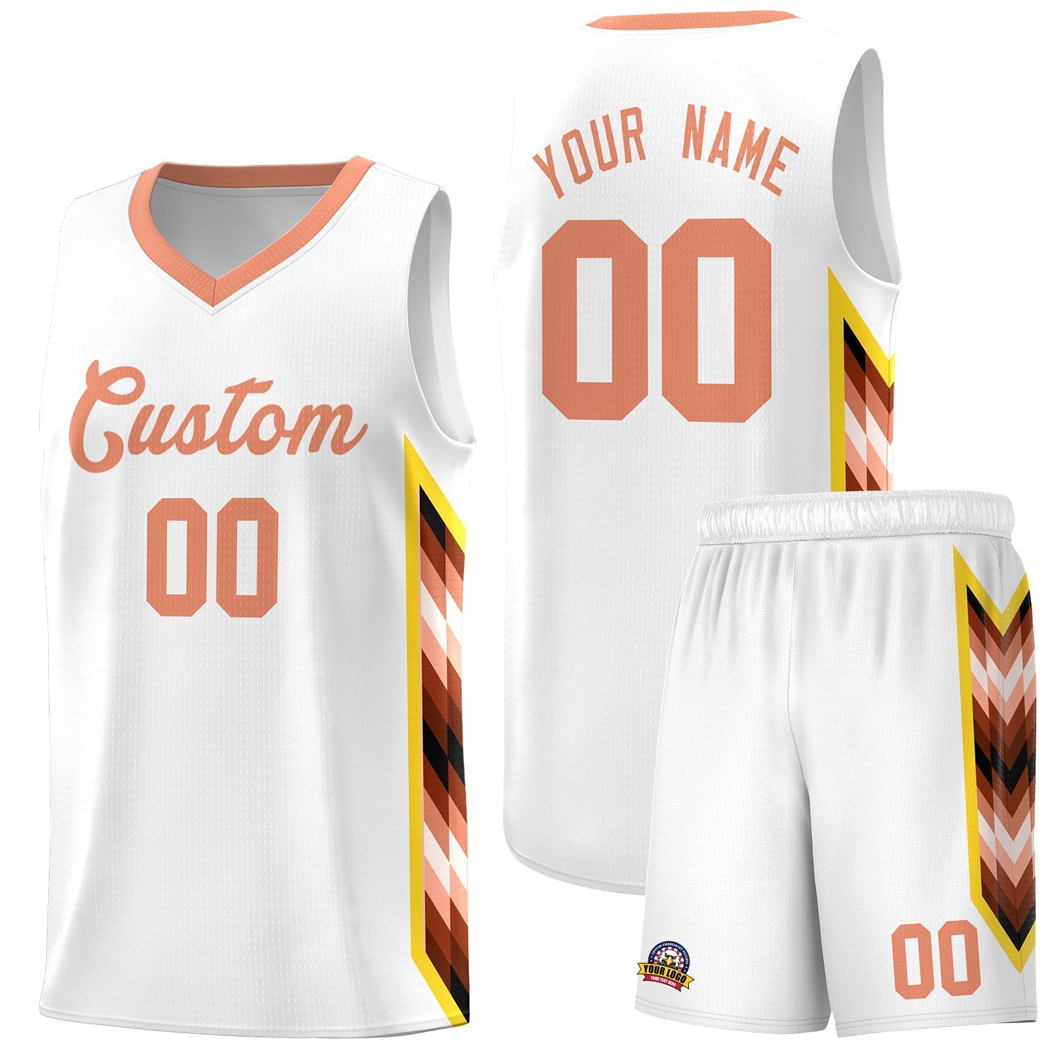 Custom White Mosaic Gradient Fashion Sports Uniform Basketball Jersey