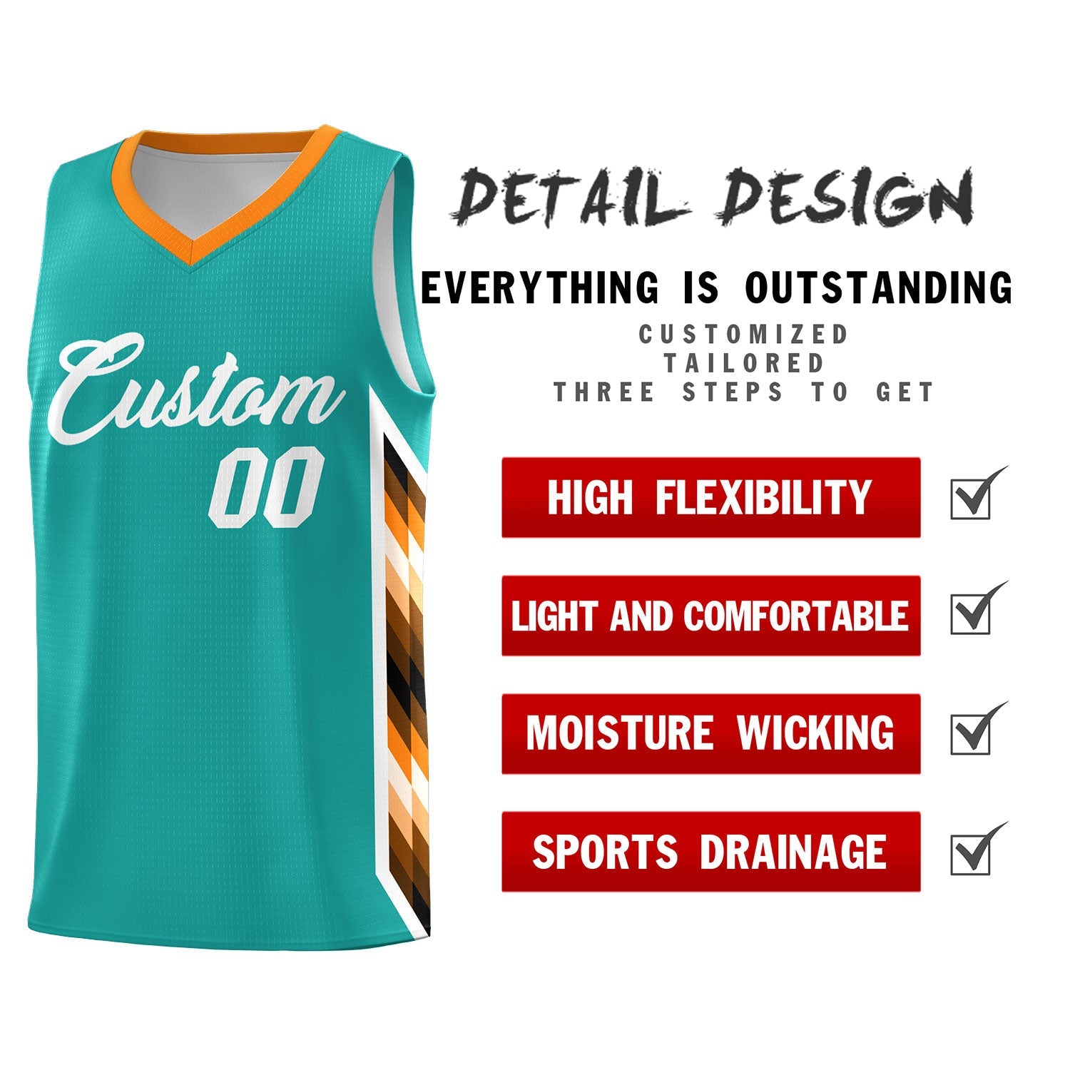 Custom Aqua Mosaic Gradient Fashion Sports Uniform Basketball Jersey