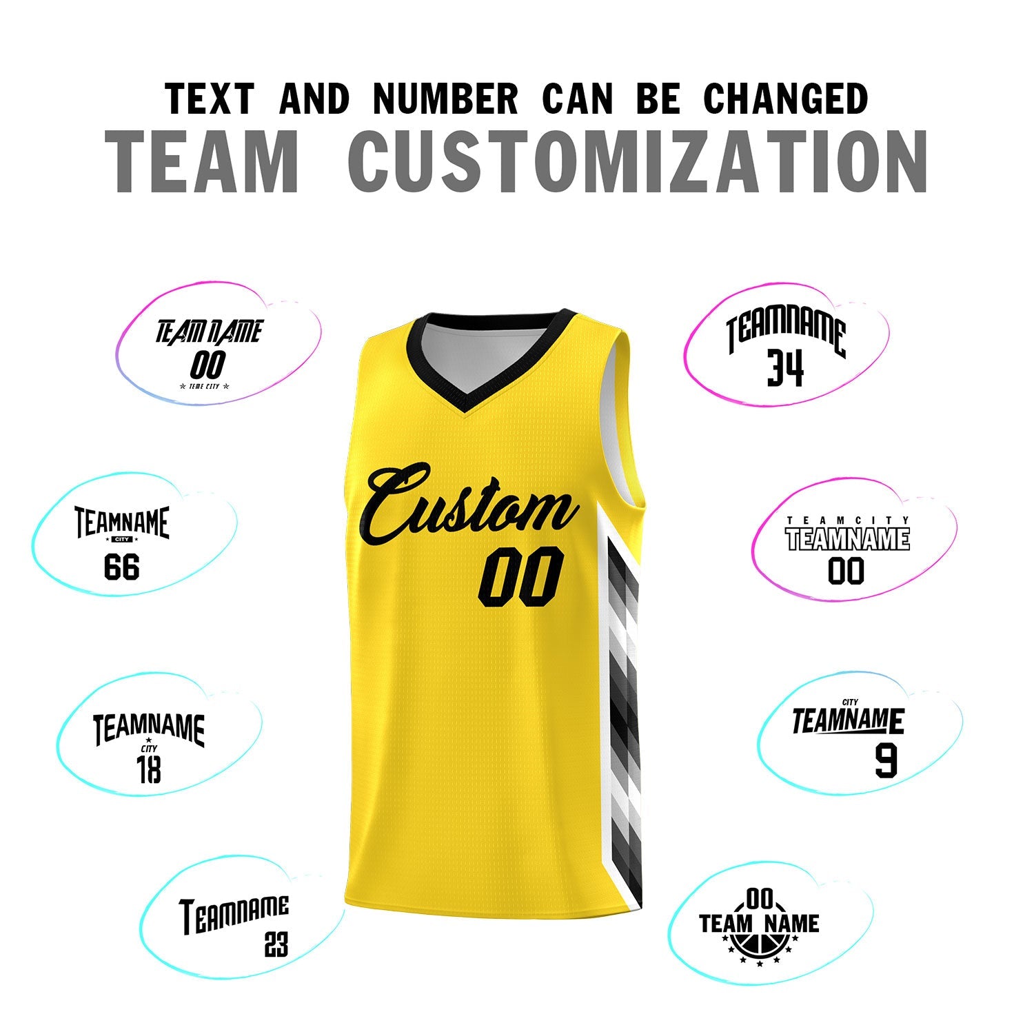 Custom Gold Mosaic Gradient Fashion Sports Uniform Basketball Jersey