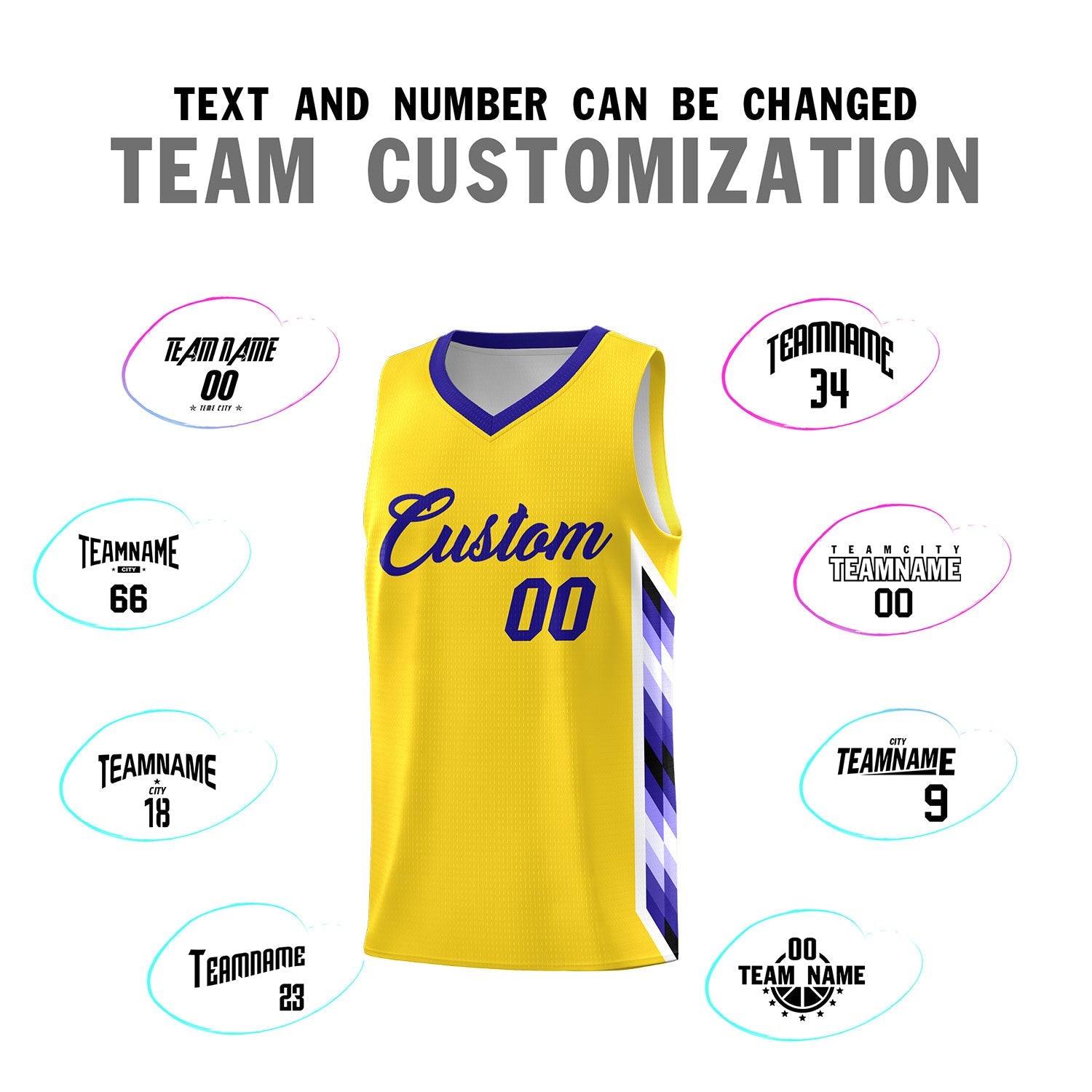 Custom Gold Mosaic Gradient Fashion Sports Uniform Basketball Jersey