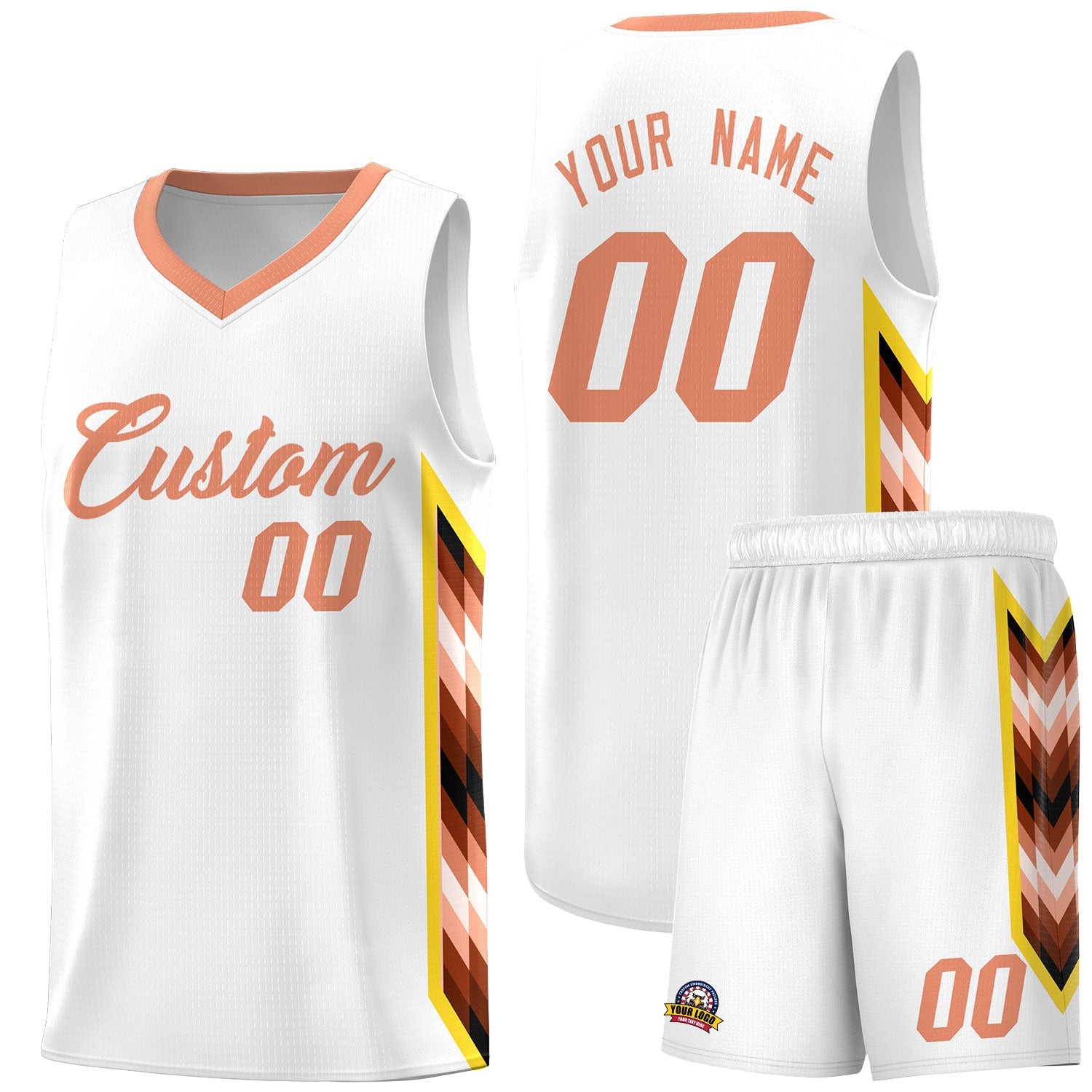 Custom White Mosaic Gradient Fashion Sports Uniform Basketball Jersey