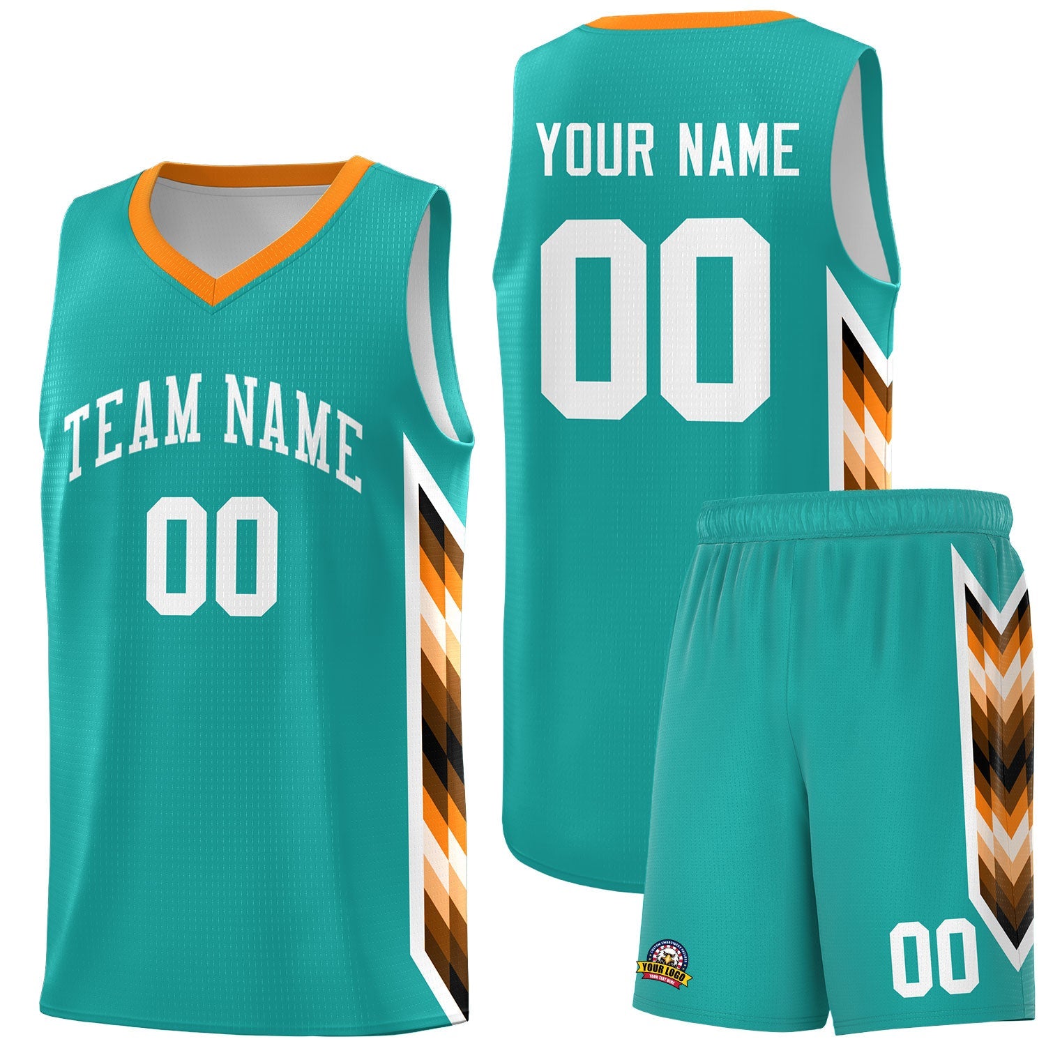 Custom Aqua Mosaic Gradient Fashion Sports Uniform Basketball Jersey