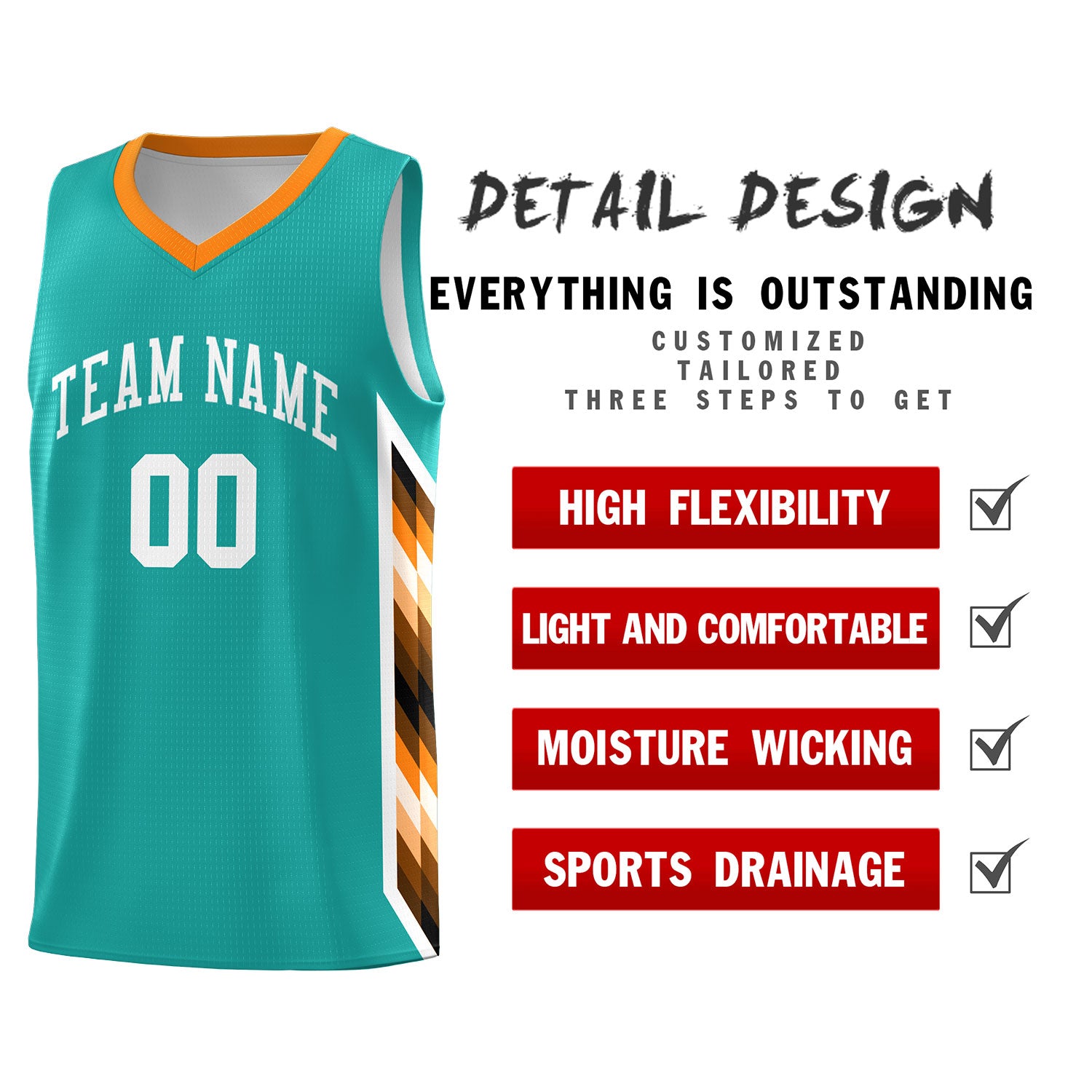 Custom Aqua Mosaic Gradient Fashion Sports Uniform Basketball Jersey