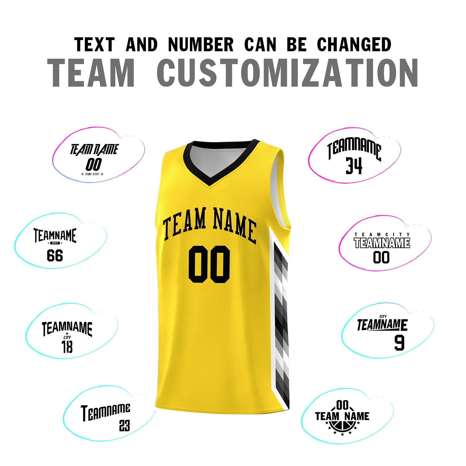 Custom Gold Mosaic Gradient Fashion Sports Uniform Basketball Jersey