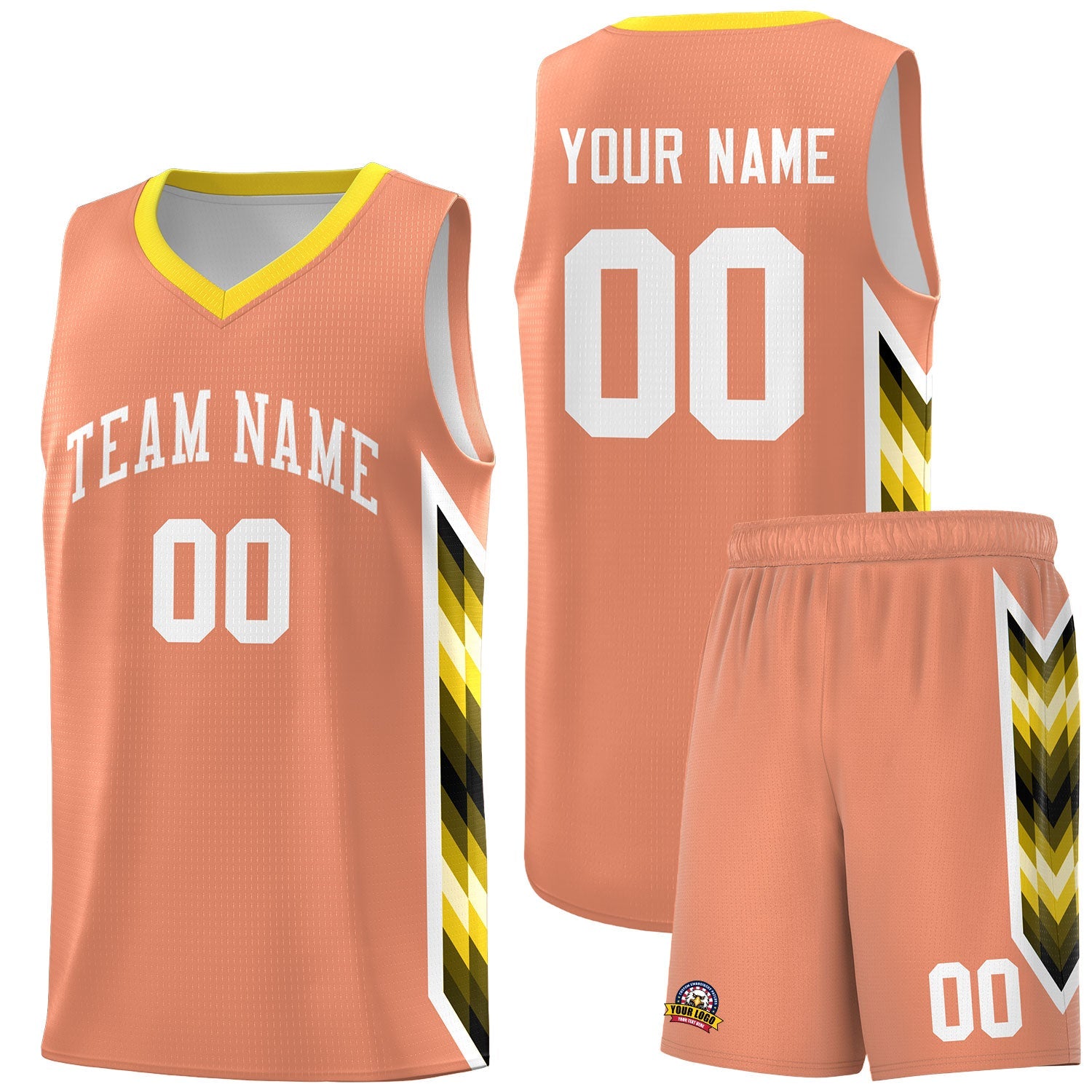 Custom Orange Mosaic Gradient Fashion Sports Uniform Basketball Jersey