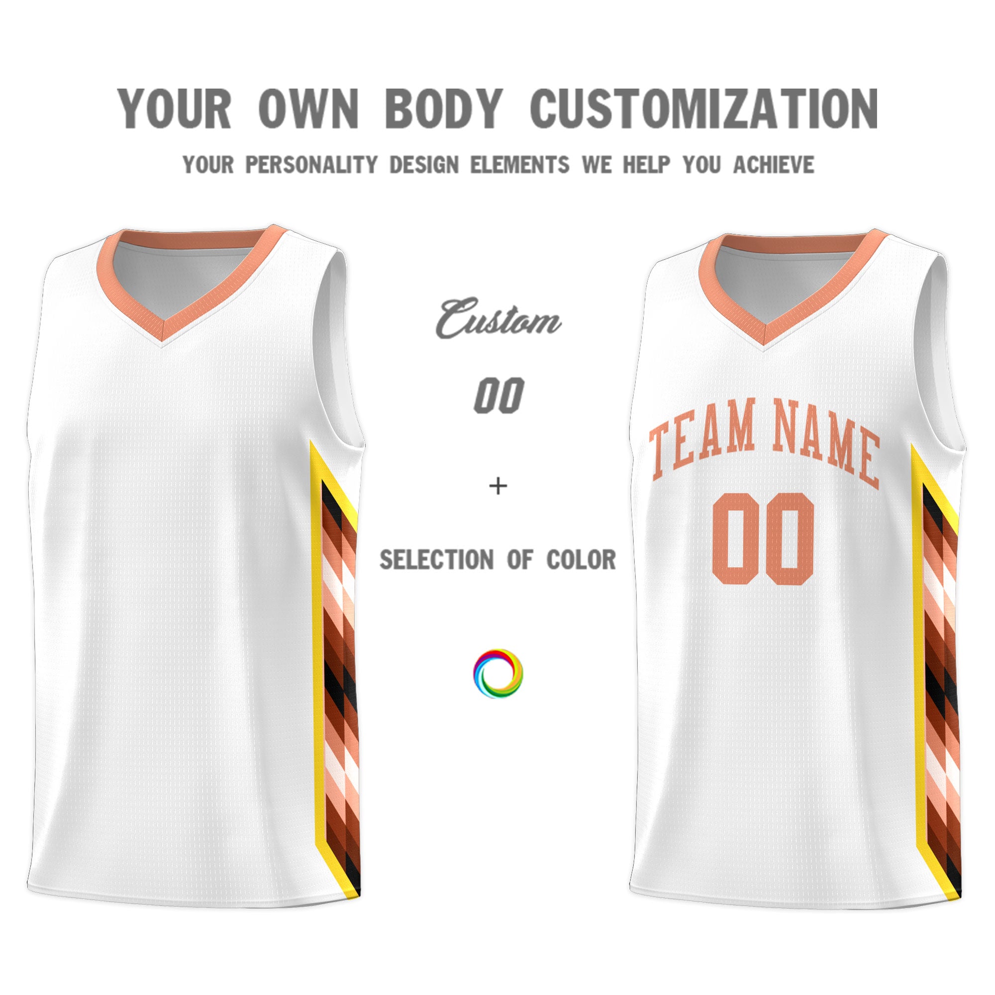 Custom White Mosaic Gradient Fashion Sports Uniform Basketball Jersey