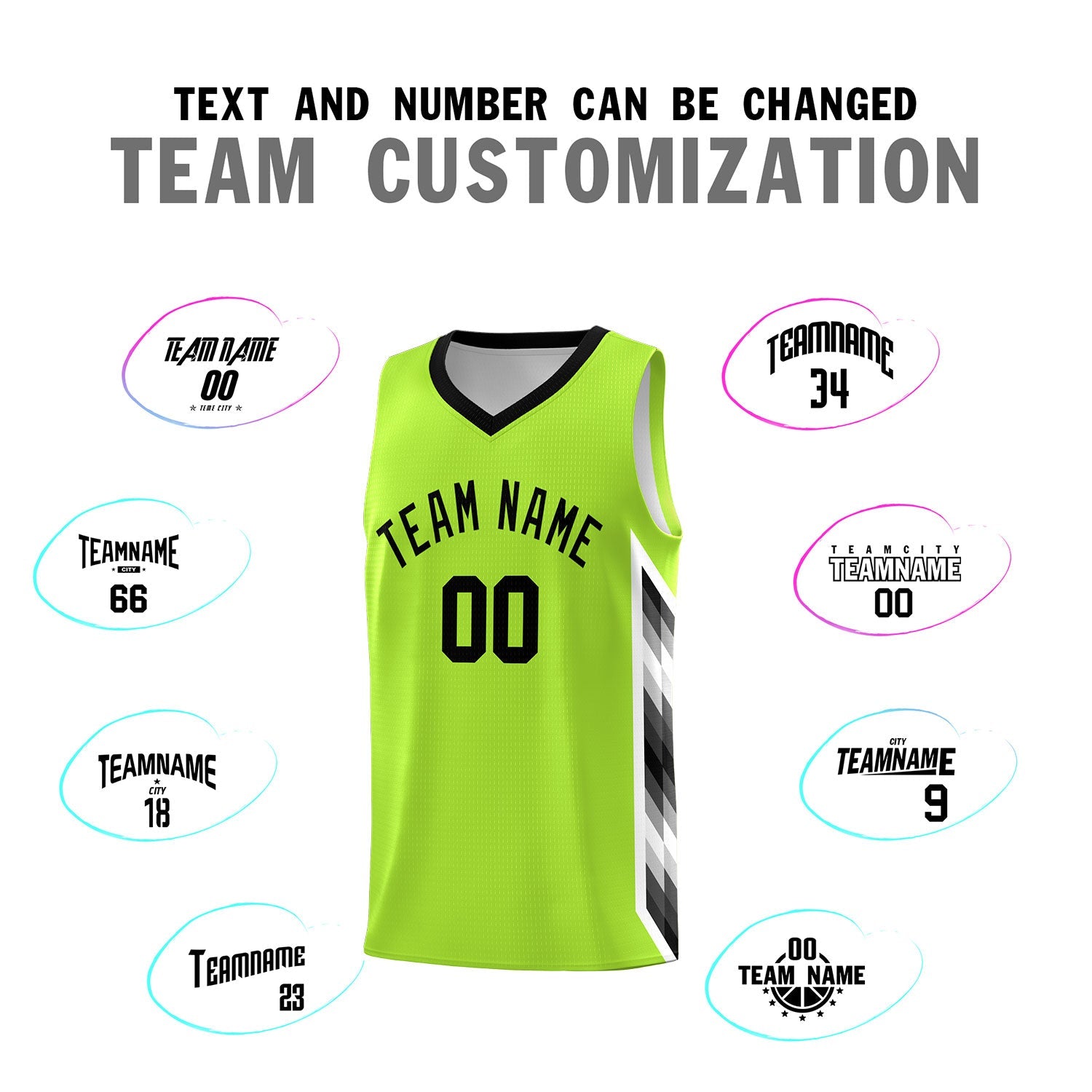 Custom Neon Green Mosaic Gradient Fashion Sports Uniform Basketball Jersey