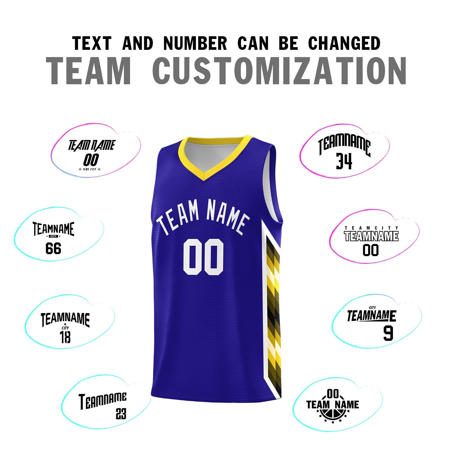 Custom Royal Mosaic Gradient Fashion Sports Uniform Basketball Jersey