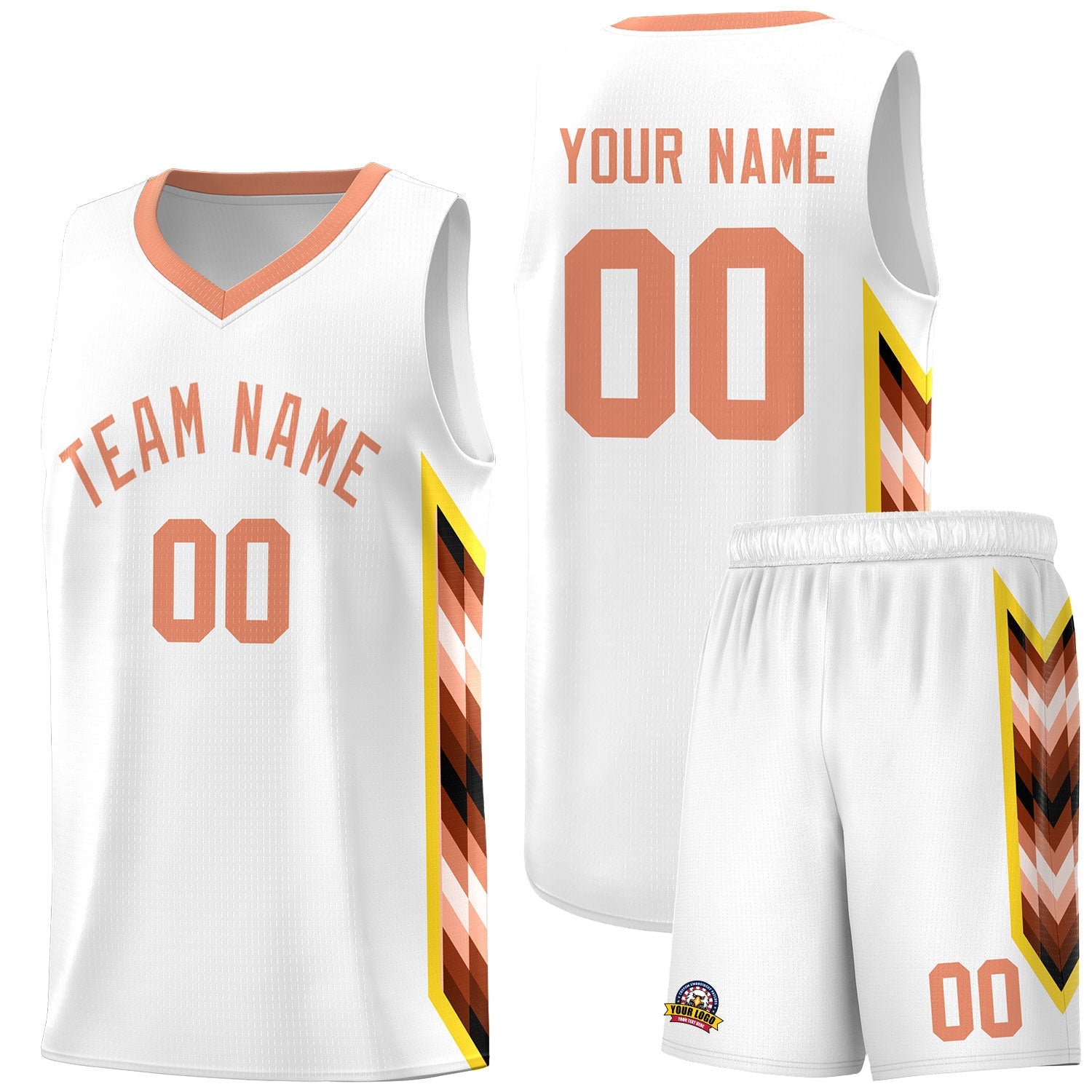 Custom White Mosaic Gradient Fashion Sports Uniform Basketball Jersey