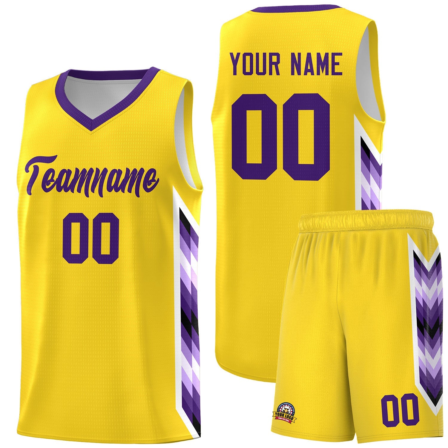 Custom Gold Mosaic Gradient Fashion Sports Uniform Basketball Jersey