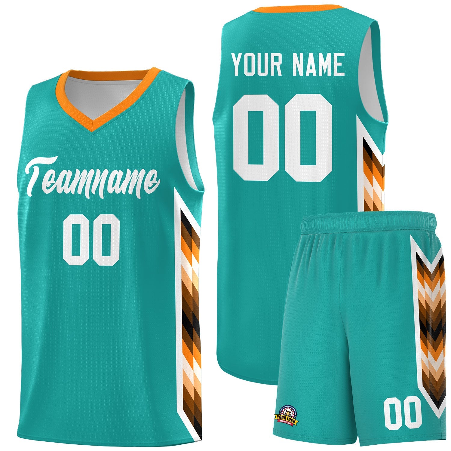 Custom Aqua Mosaic Gradient Fashion Sports Uniform Basketball Jersey