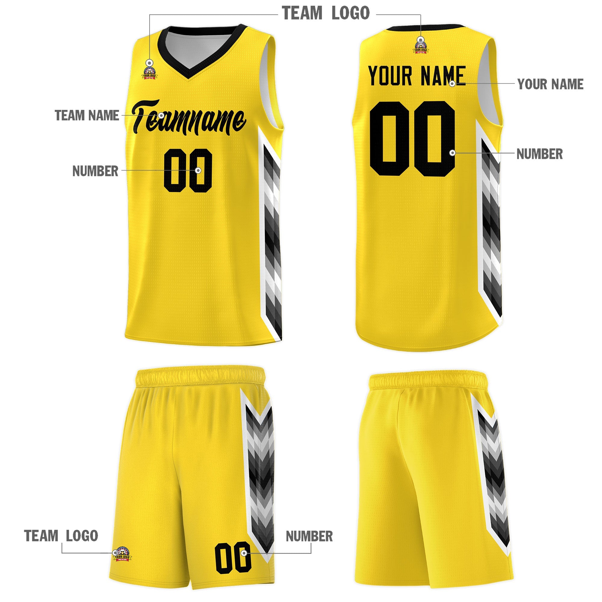 Custom Gold Mosaic Gradient Fashion Sports Uniform Basketball Jersey