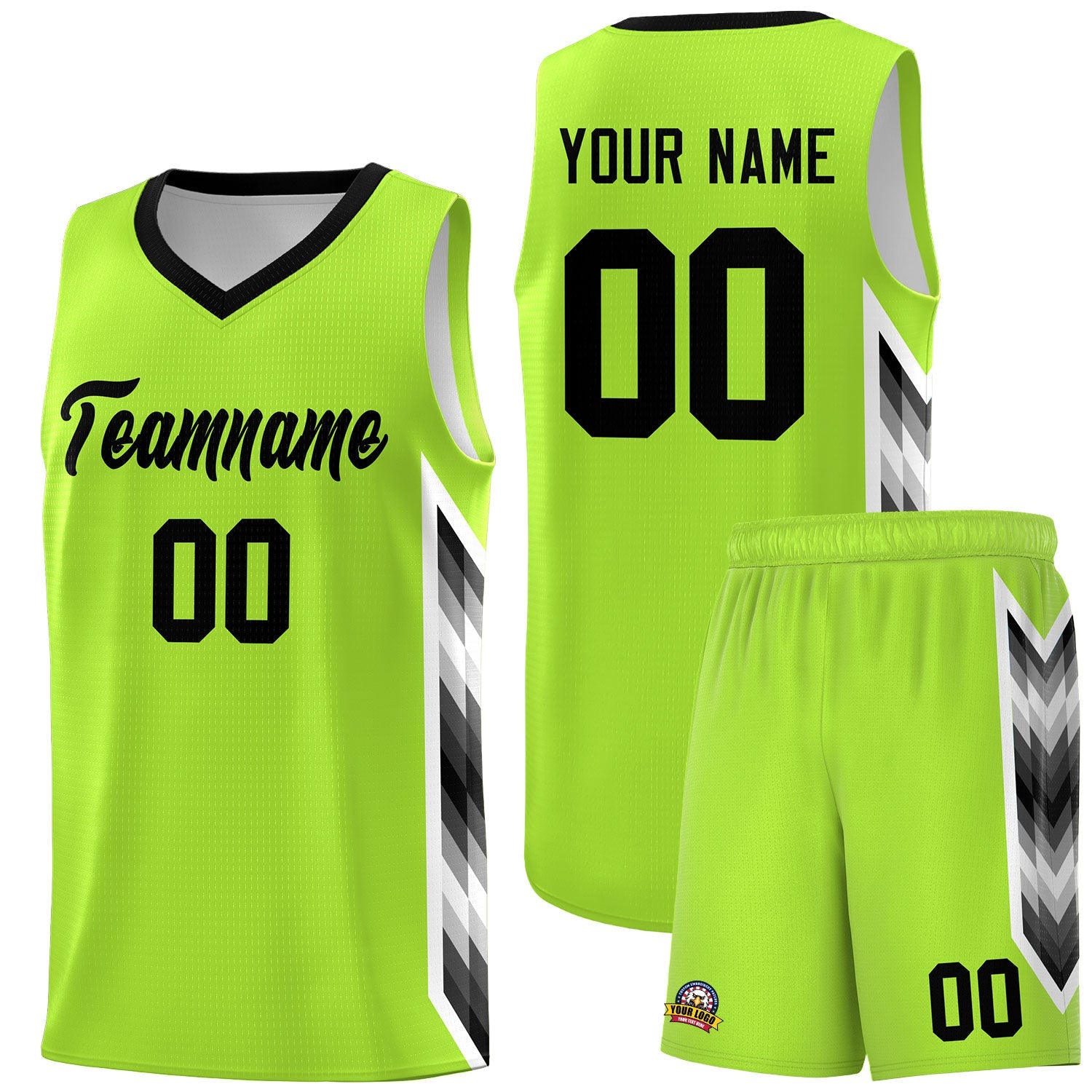 Custom Neon Green Mosaic Gradient Fashion Sports Uniform Basketball Jersey