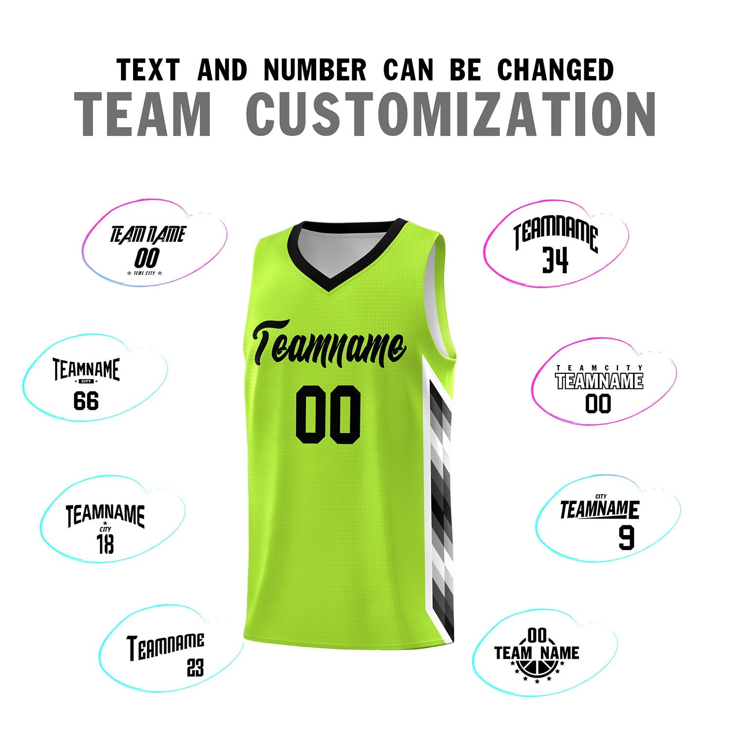 Custom Neon Green Mosaic Gradient Fashion Sports Uniform Basketball Jersey