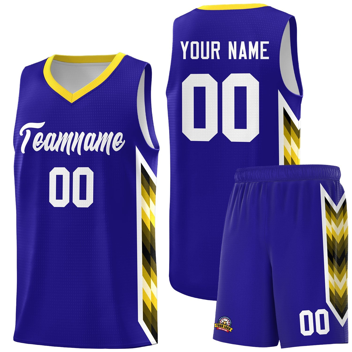 Custom Royal Mosaic Gradient Fashion Sports Uniform Basketball Jersey