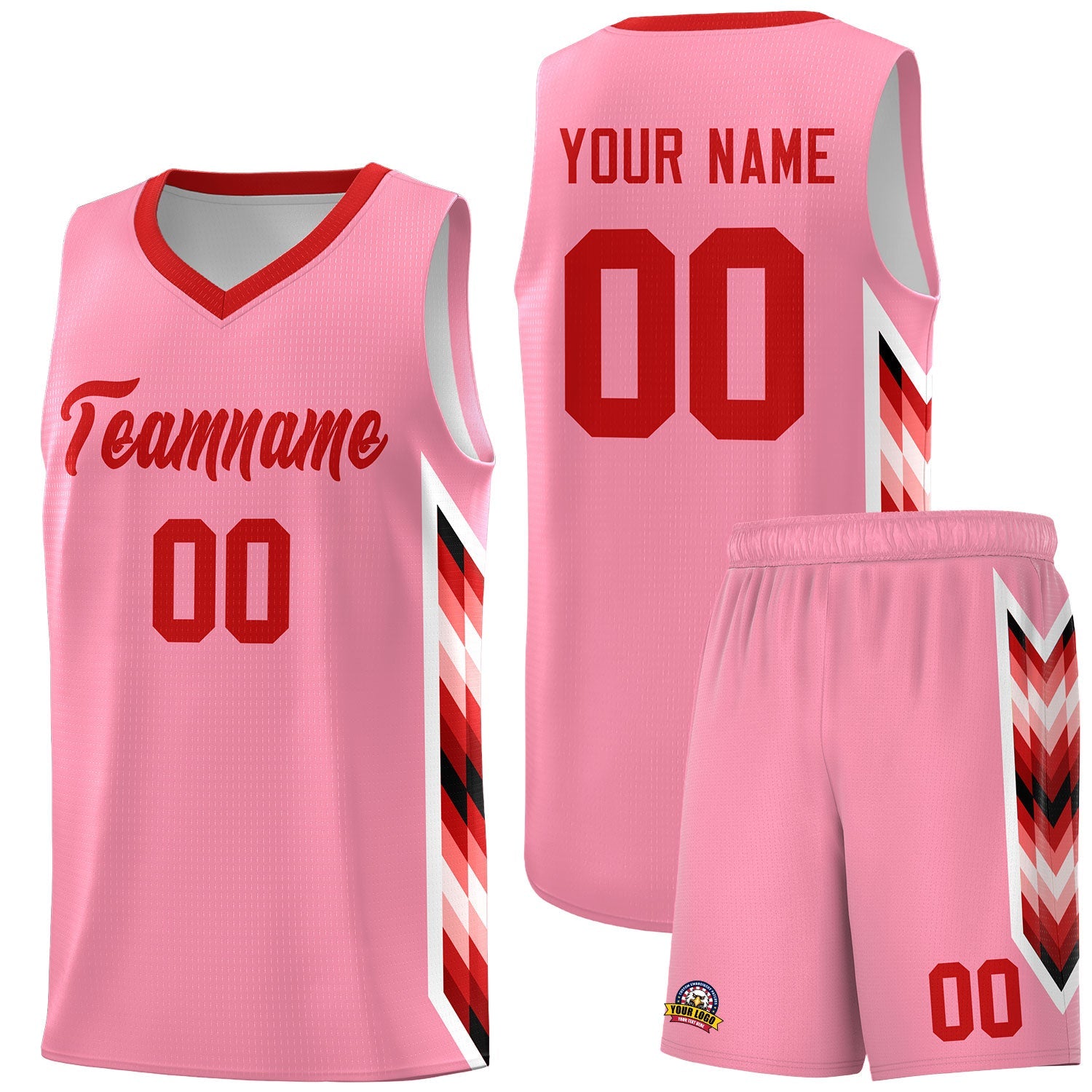 Custom Light Pink Mosaic Gradient Fashion Sports Uniform Basketball Jersey