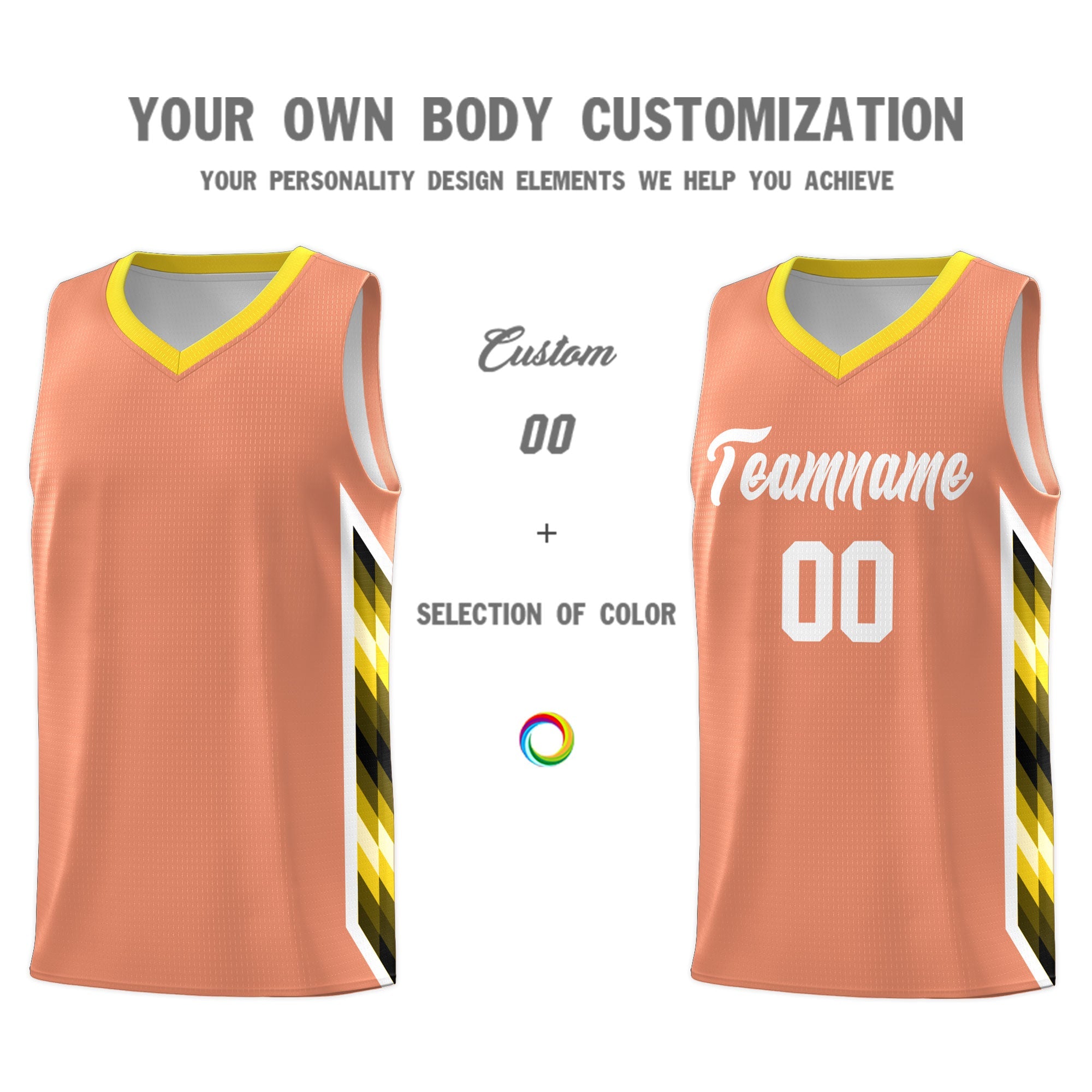 Custom Orange Mosaic Gradient Fashion Sports Uniform Basketball Jersey