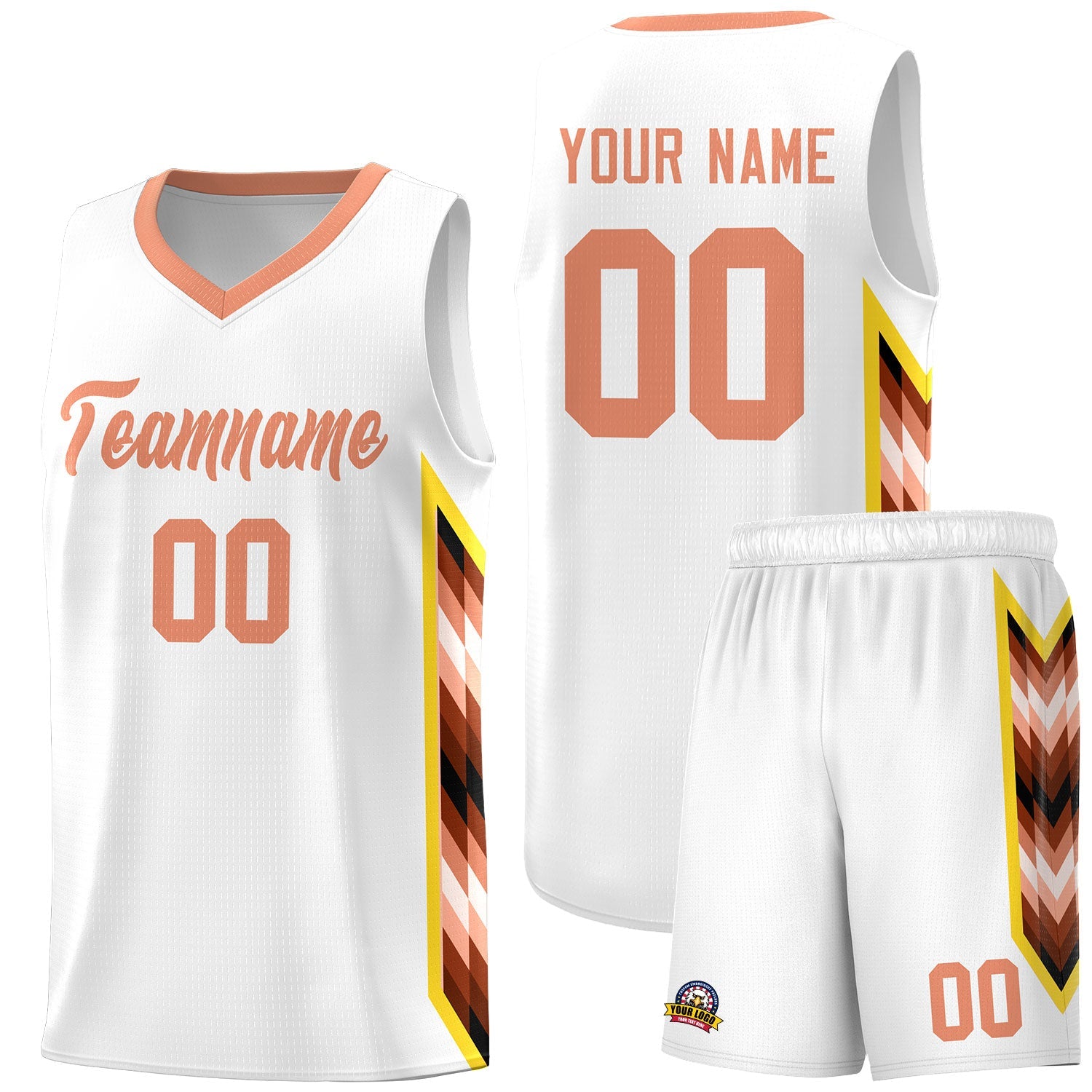 Custom White Mosaic Gradient Fashion Sports Uniform Basketball Jersey