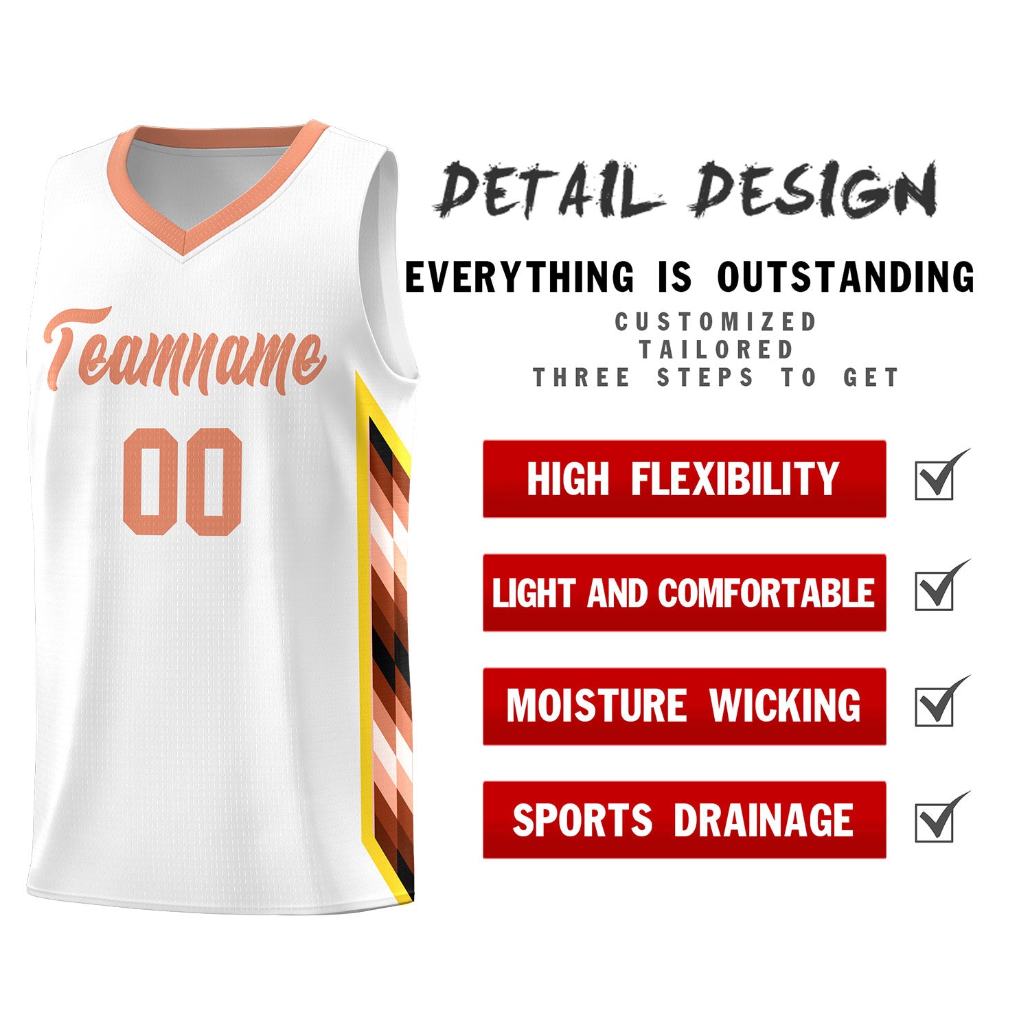 Custom White Mosaic Gradient Fashion Sports Uniform Basketball Jersey