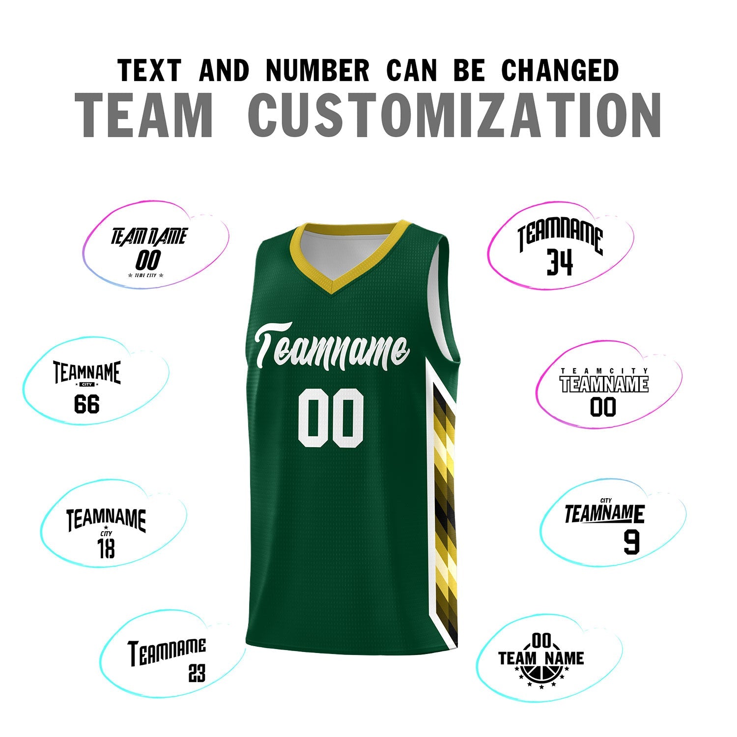 Custom Hunter Green Mosaic Gradient Fashion Sports Uniform Basketball Jersey