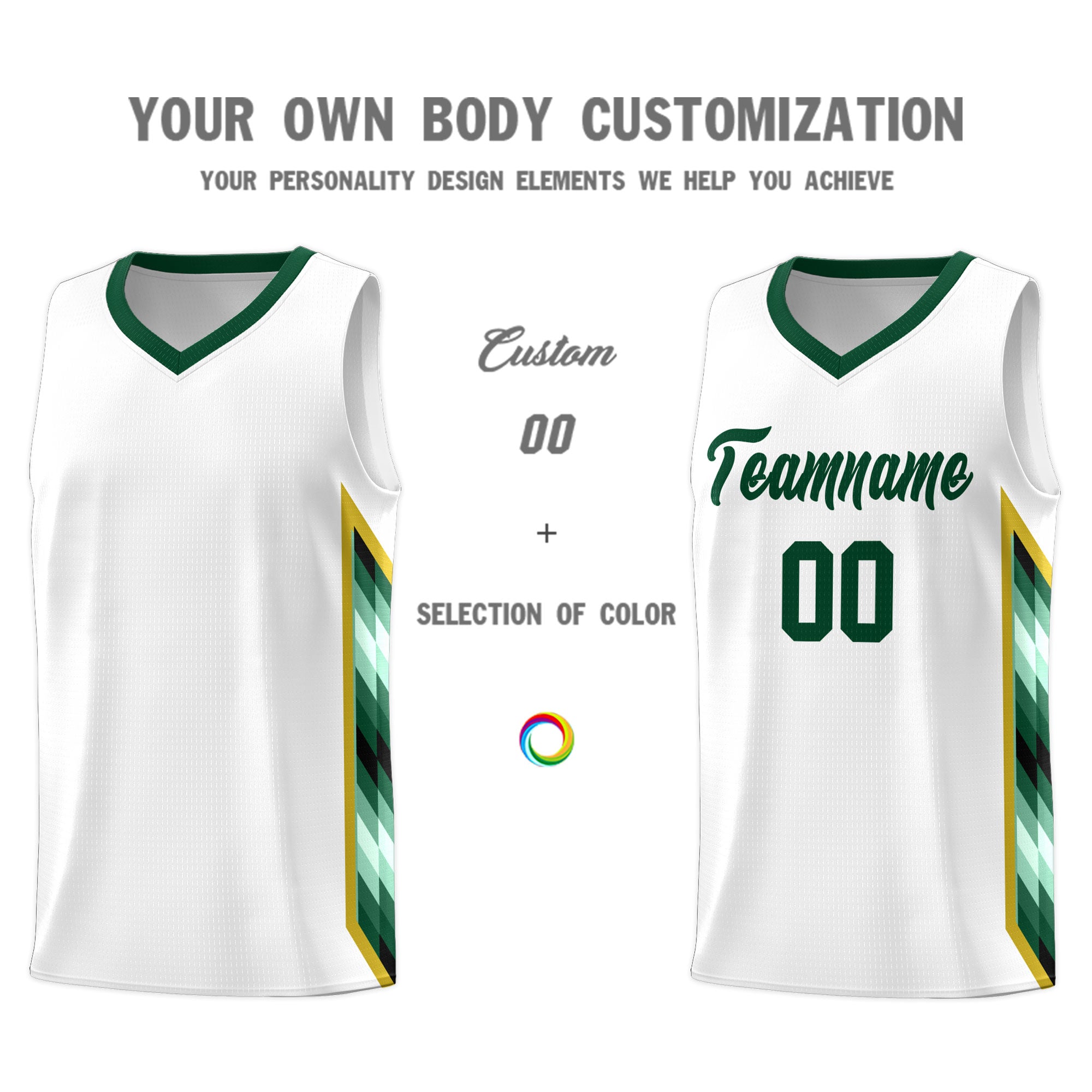 Custom White Mosaic Gradient Fashion Sports Uniform Basketball Jersey