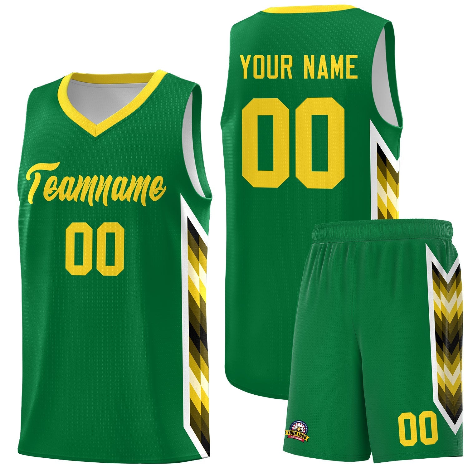 Custom Kelly Green Mosaic Gradient Fashion Sports Uniform Basketball Jersey