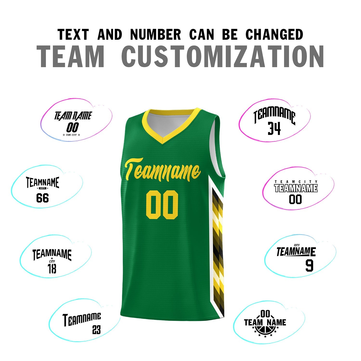 Custom Kelly Green Mosaic Gradient Fashion Sports Uniform Basketball Jersey