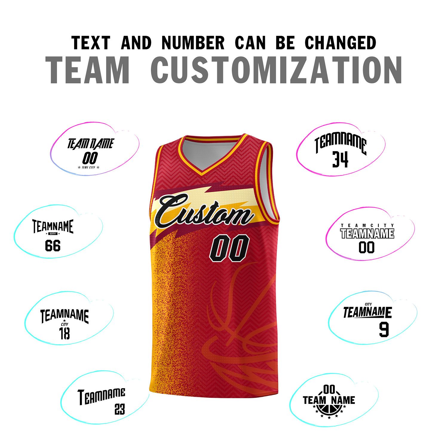 Custom Red Dot Scatter Graffiti Pattern Sports Uniform Basketball Jersey