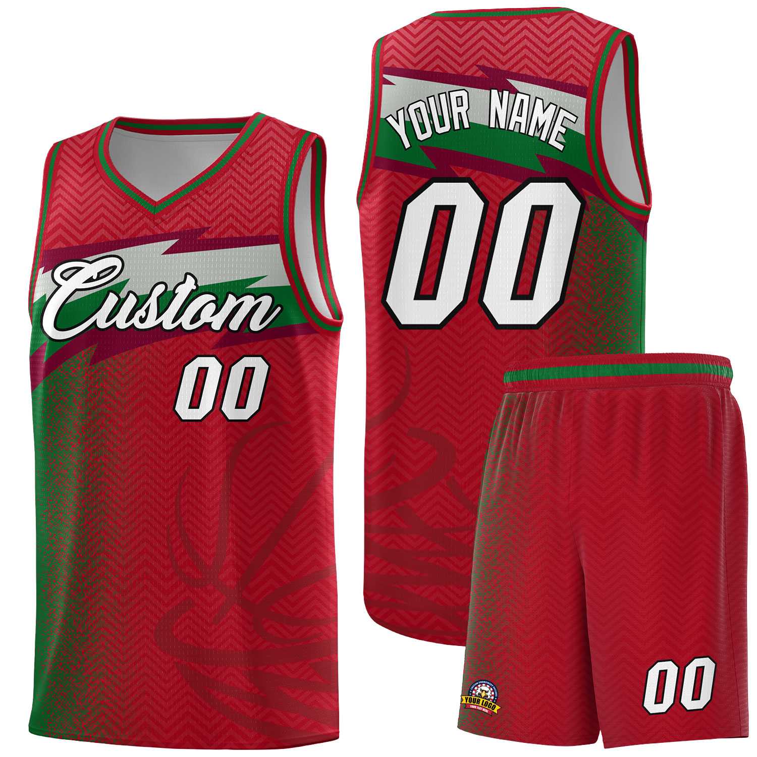 Custom Red Dot Scatter Graffiti Pattern Sports Uniform Basketball Jersey