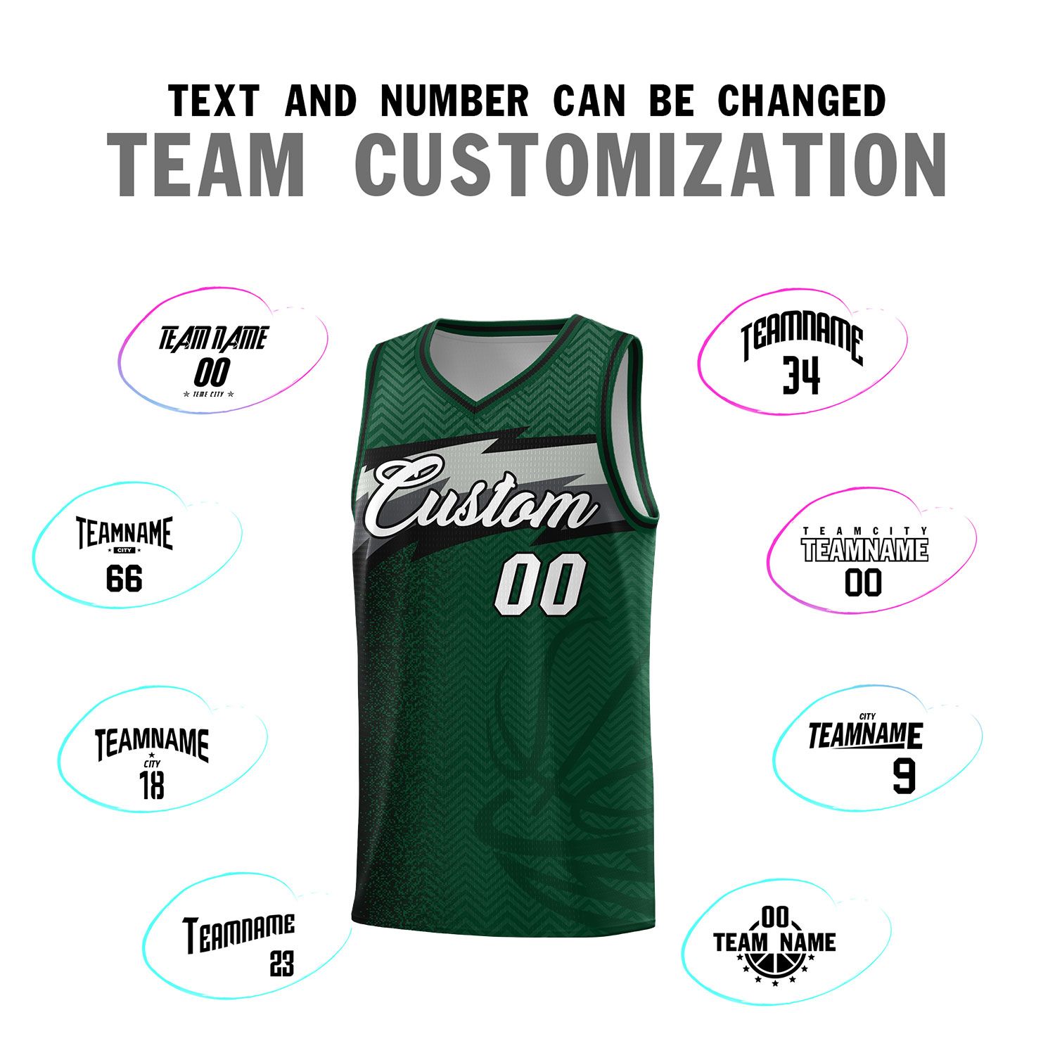 Custom Kelly Green Dot Scatter Graffiti Pattern Sports Uniform Basketball Jersey