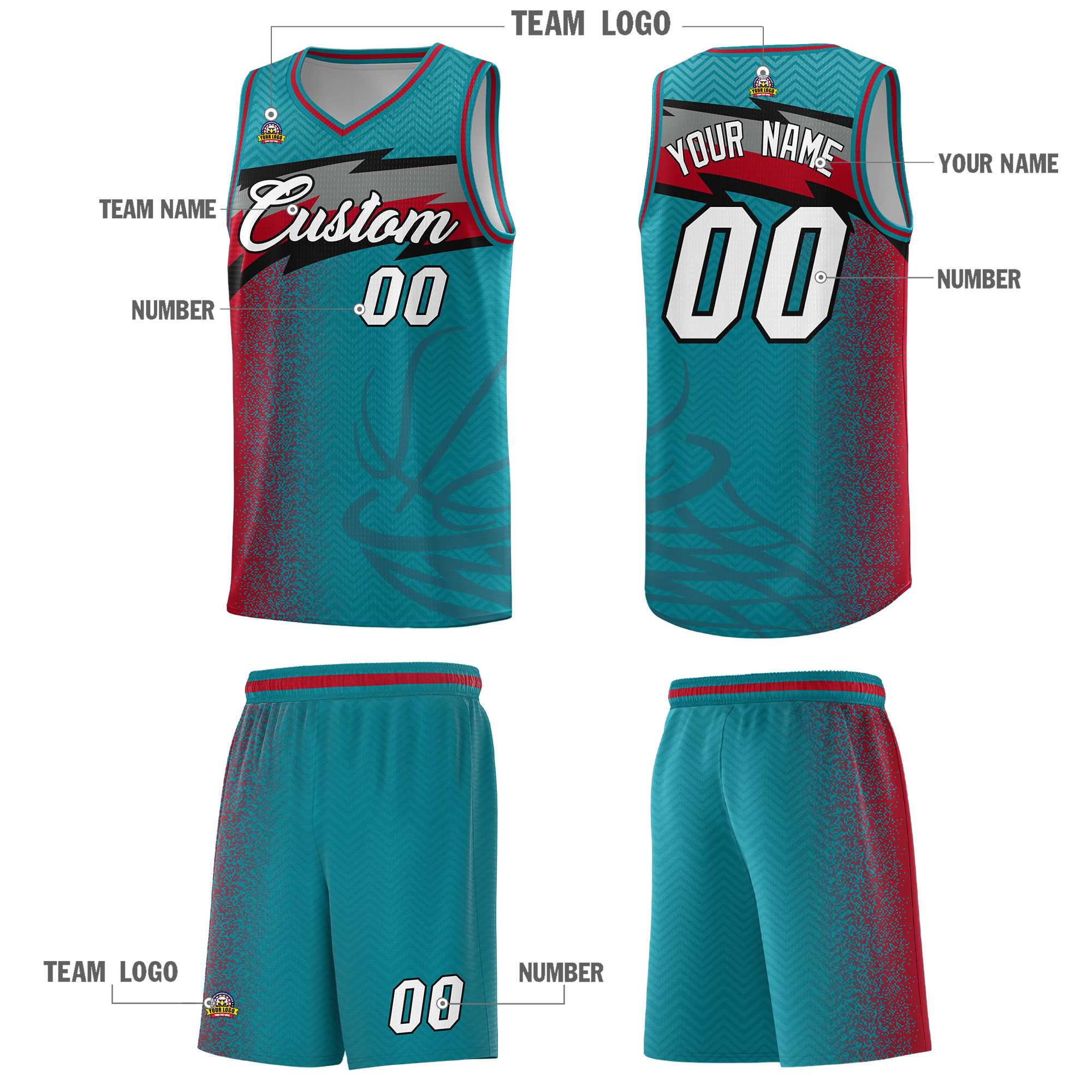 Custom Aqua Dot Scatter Graffiti Pattern Sports Uniform Basketball Jersey