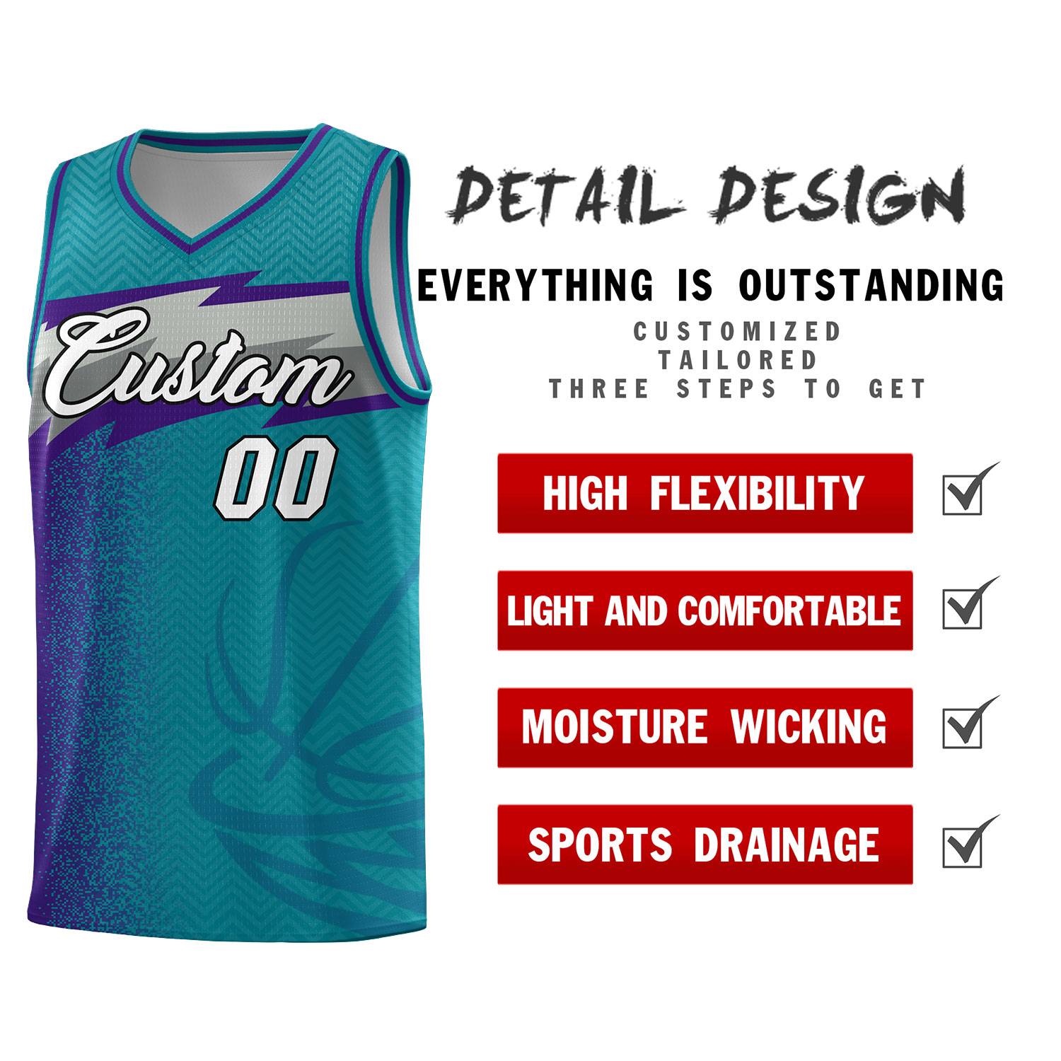 Custom Aqua Dot Scatter Graffiti Pattern Sports Uniform Basketball Jersey