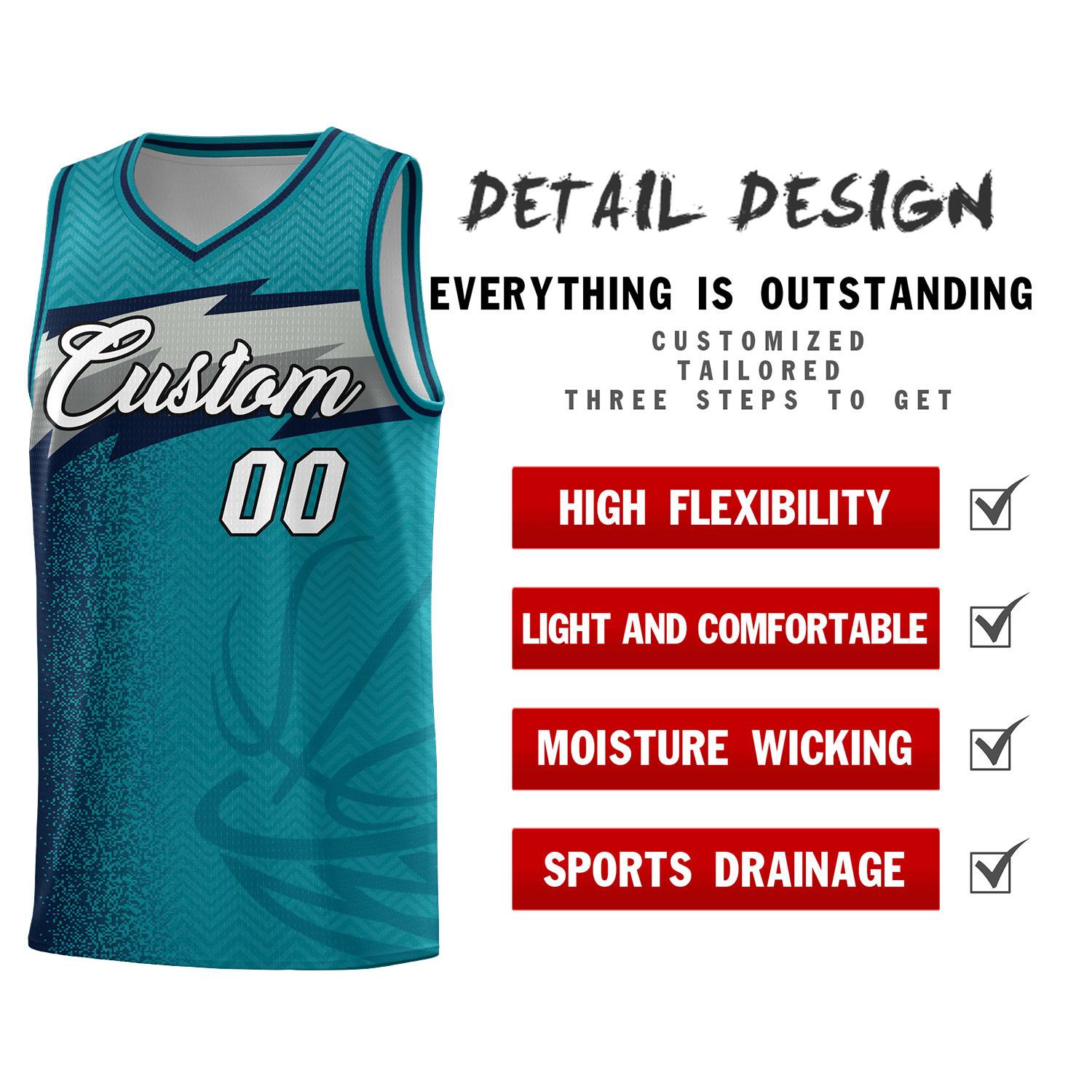 Custom Aqua Dot Scatter Graffiti Pattern Sports Uniform Basketball Jersey