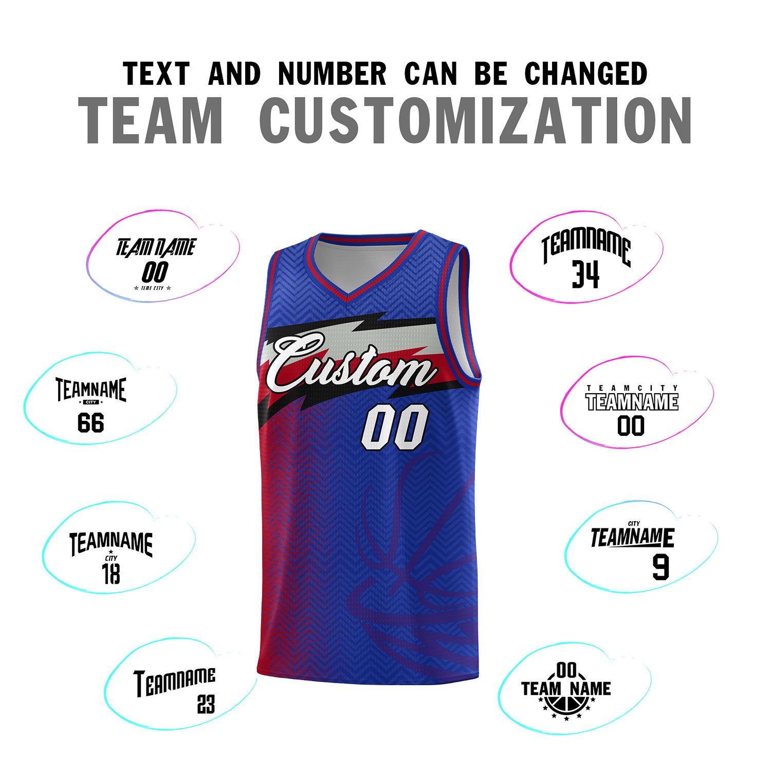 Custom Royal Dot Scatter Graffiti Pattern Sports Uniform Basketball Jersey