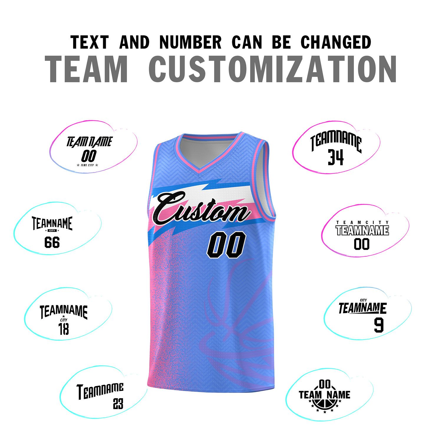 Custom Blue Dot Scatter Graffiti Pattern Sports Uniform Basketball Jersey