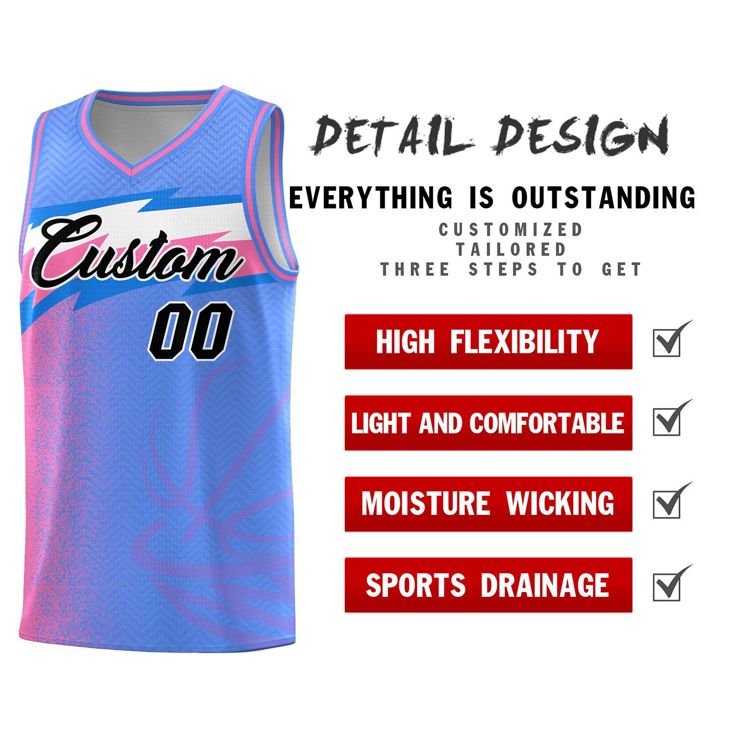 Custom Blue Dot Scatter Graffiti Pattern Sports Uniform Basketball Jersey