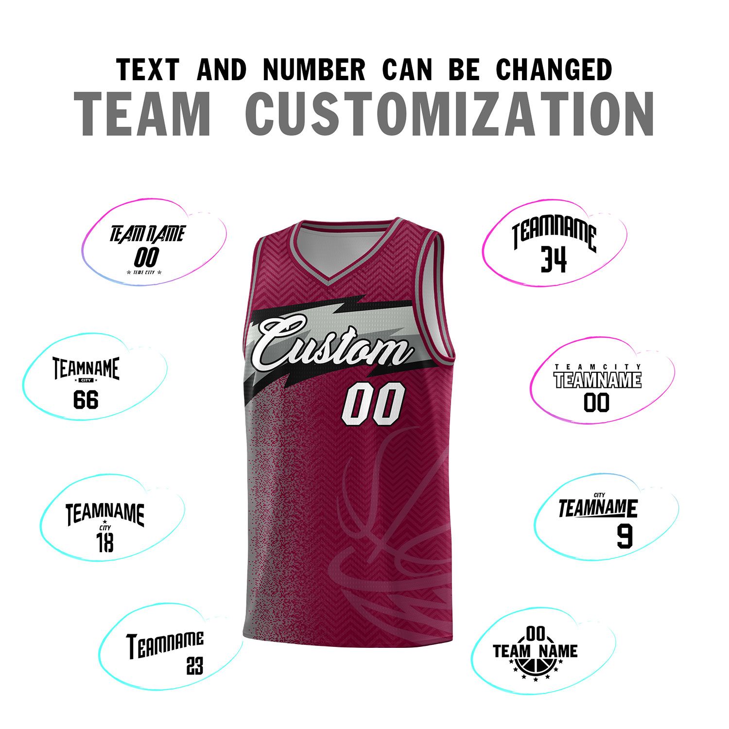 Custom Crimson Dot Scatter Graffiti Pattern Sports Uniform Basketball Jersey